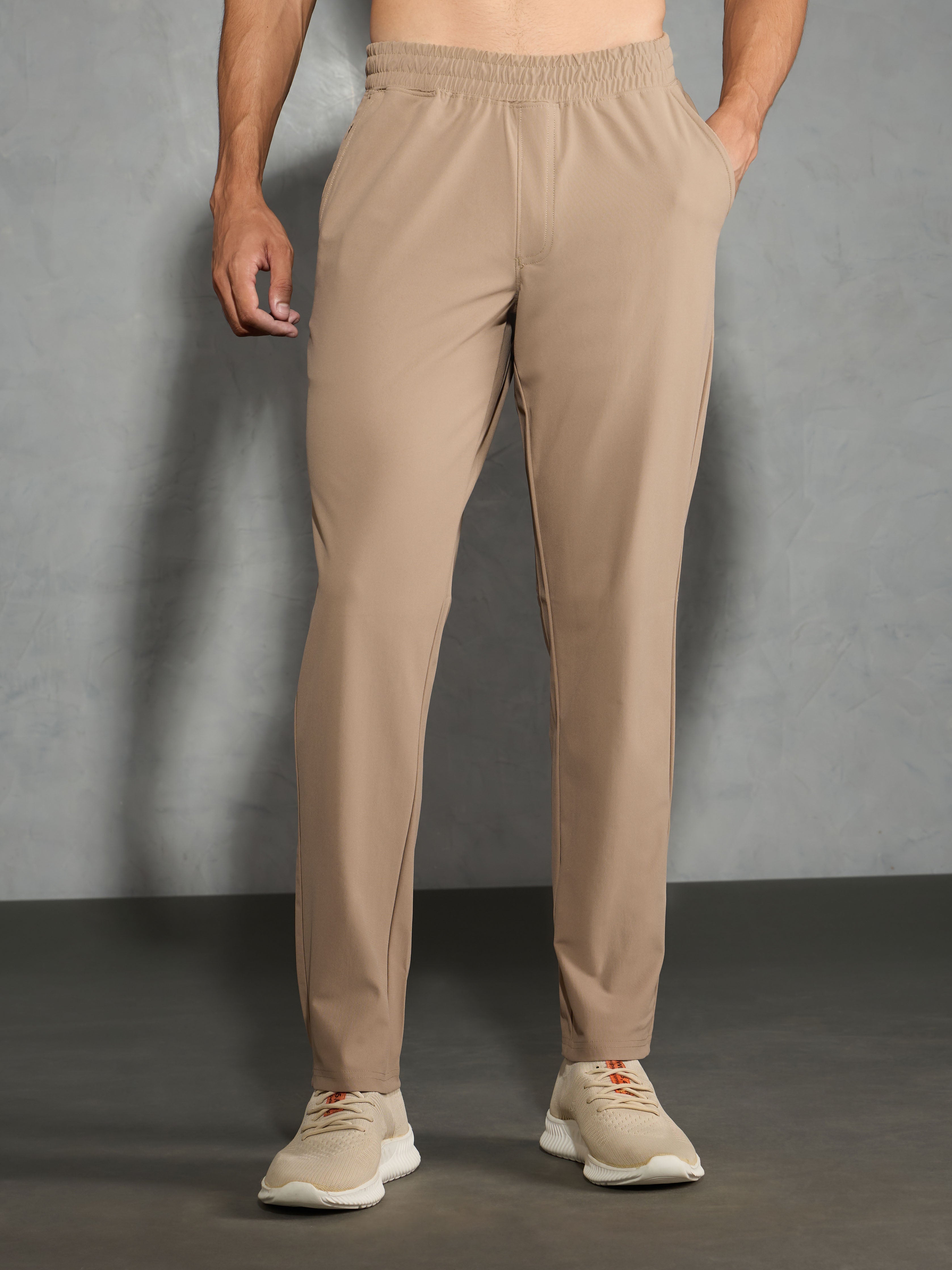 Technosport Men Relax Fit Trackpant - OR89 - KHAKI