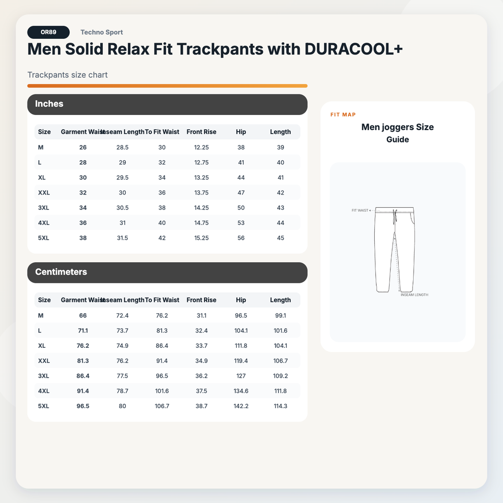Technosport Men Relax Fit Trackpant - OR89 - BLACK