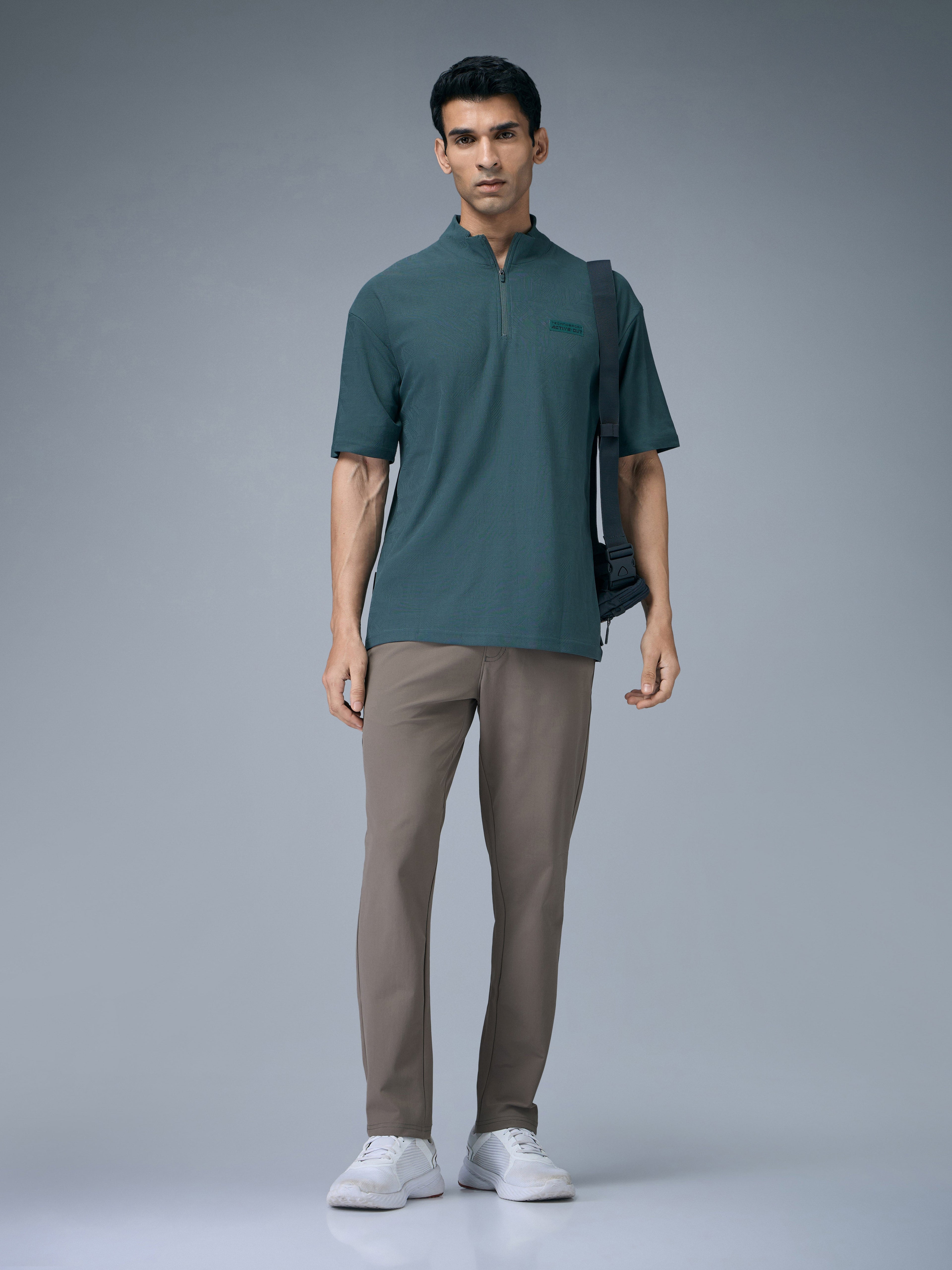 Technosport Men Relax Fit Trackpant - OR89 - SMOKEY OLIVE