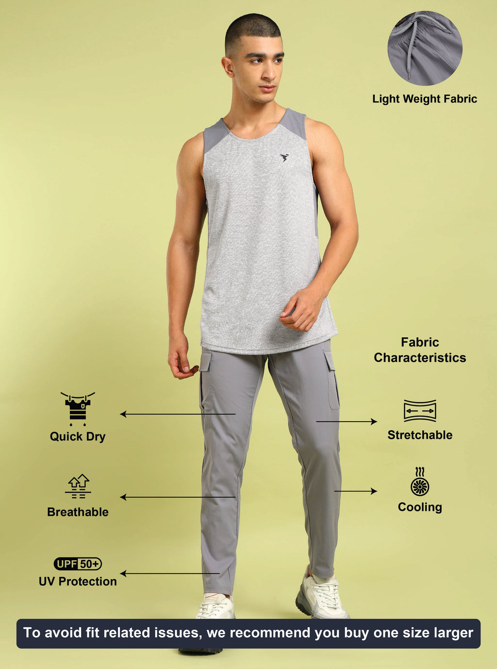 Technosport Cargo Trackpant (TS Flexi) - OR99 - LT GREY B