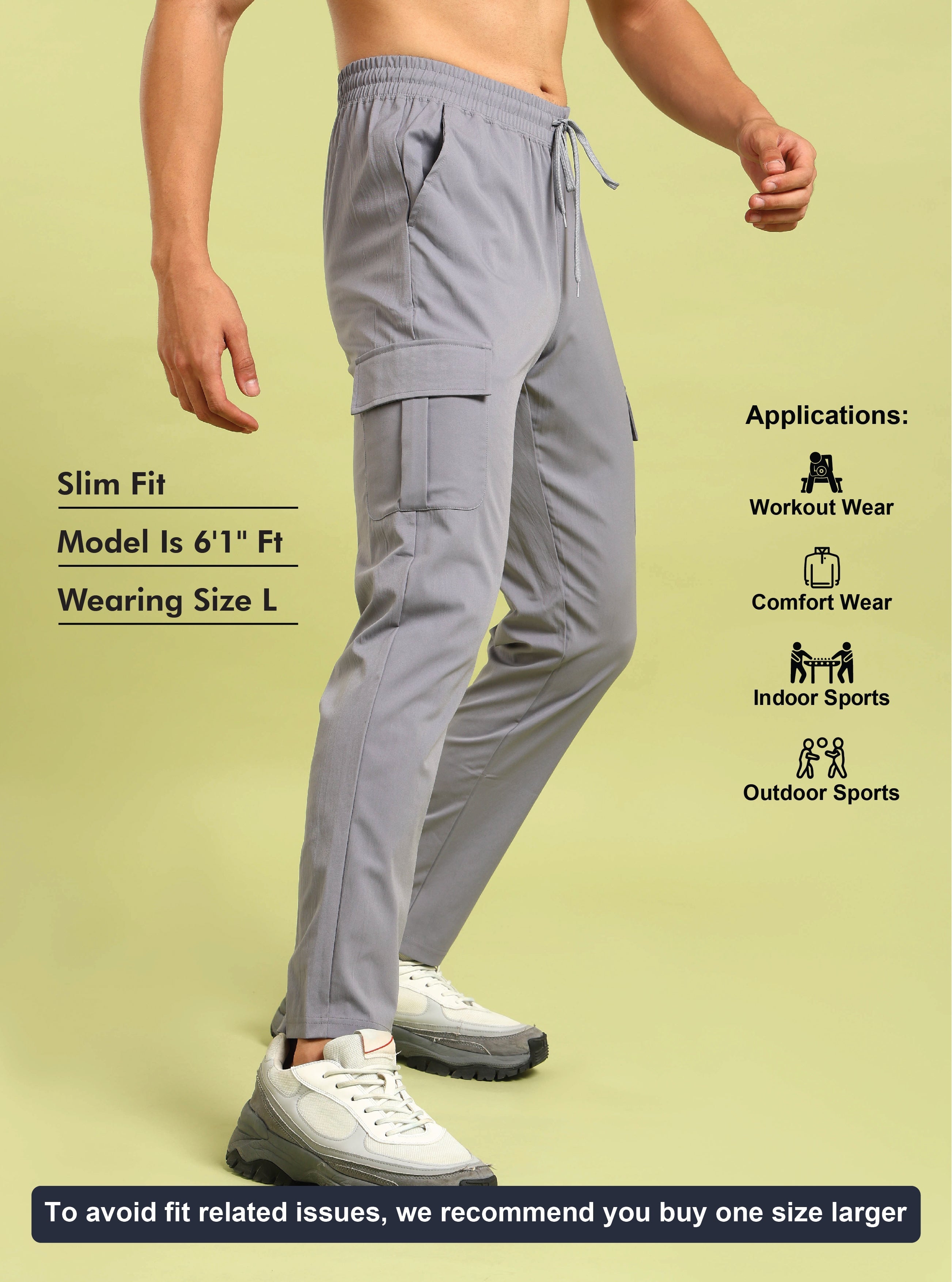Technosport Cargo Trackpant (TS Flexi) - OR99 - LT GREY B