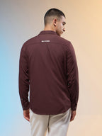 Technosport Men Solid Shirt (LS Lytra) - P823 - CHOCOLATE TRUFFLE