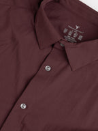 Technosport Men Solid Shirt (LS Lytra) - P823 - CHOCOLATE TRUFFLE