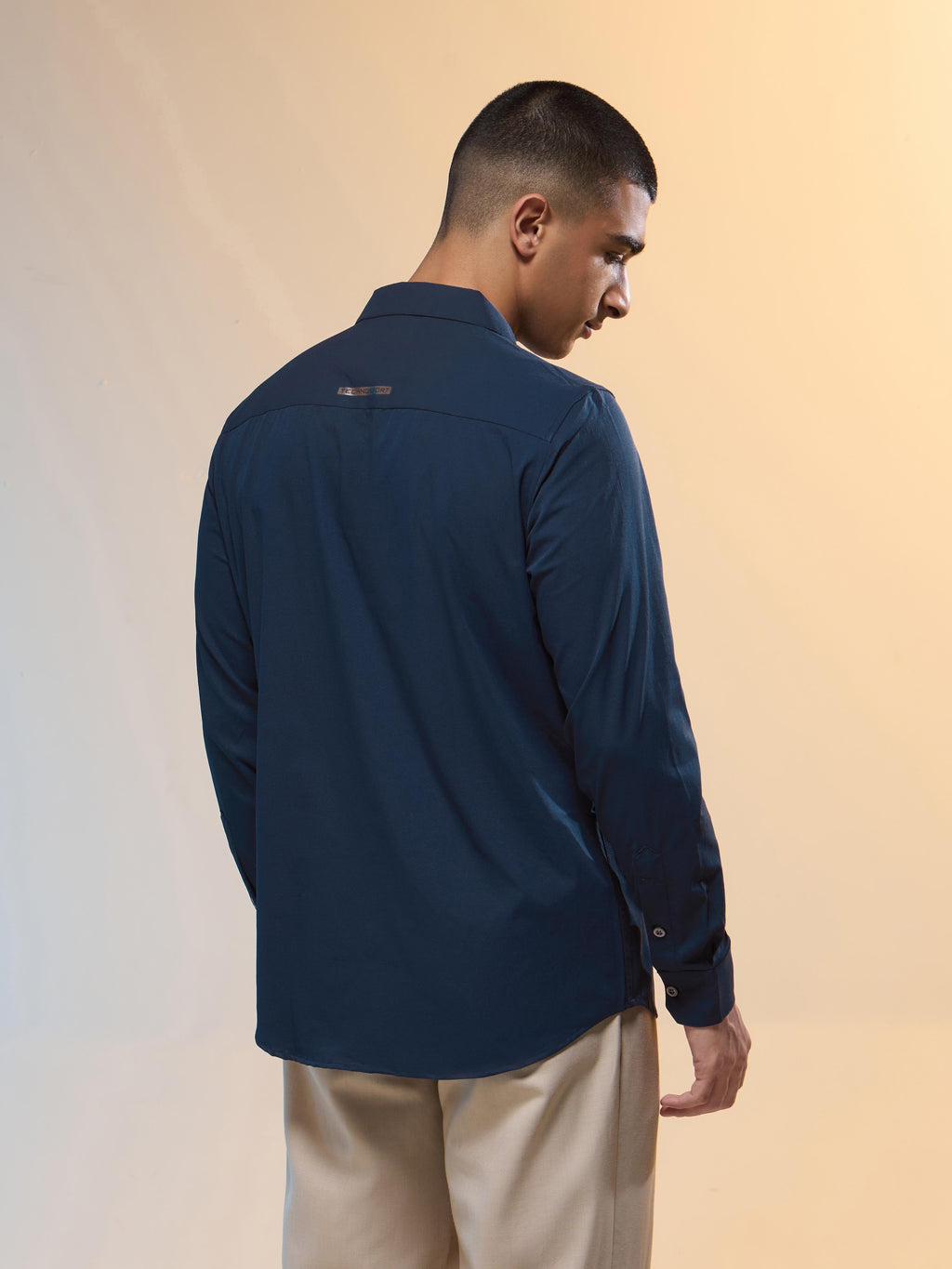 Technosport Men Solid Shirt (LS Lytra) - P823 - NAVY