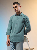 Technosport Men Solid Shirt (LS Lytra) - P823 - NORTH ATLANTIC