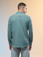 Technosport Men Solid Shirt (LS Lytra) - P823 - NORTH ATLANTIC