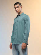 Technosport Men Solid Shirt (LS Lytra) - P823 - NORTH ATLANTIC