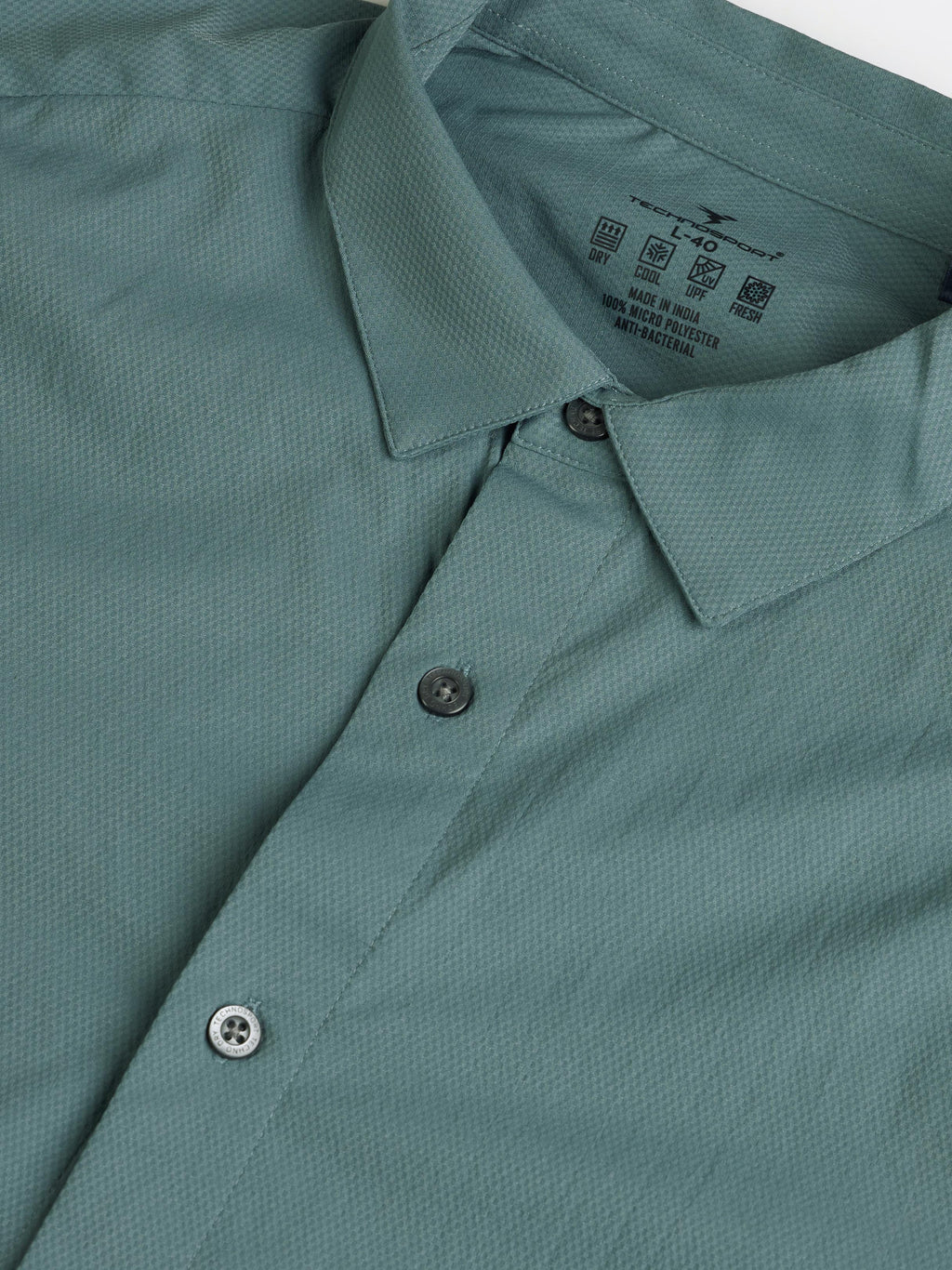 Technosport Men Solid Shirt (LS Lytra) - P823 - NORTH ATLANTIC