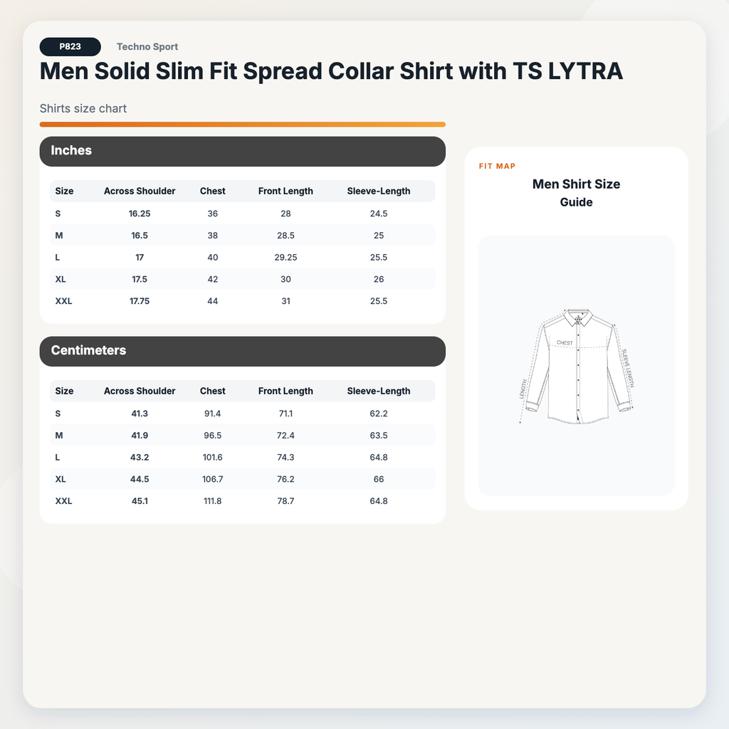 Technosport Men Solid Shirt (LS Lytra) - P823 - WHITE