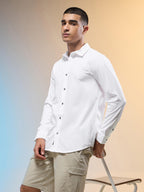 Technosport Men Solid Shirt (LS Lytra) - P823 - WHITE