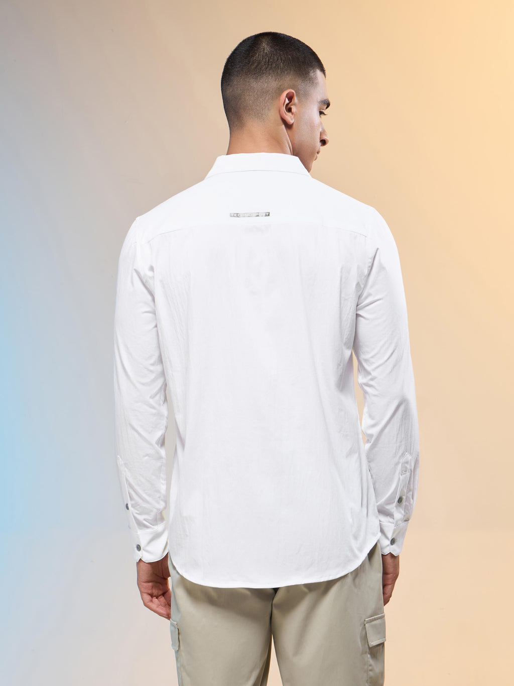 Technosport Men Solid Shirt (LS Lytra) - P823 - WHITE