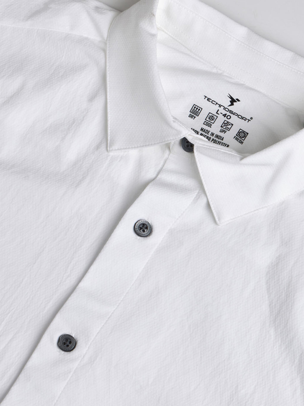 Technosport Men Solid Shirt (LS Lytra) - P823 - WHITE