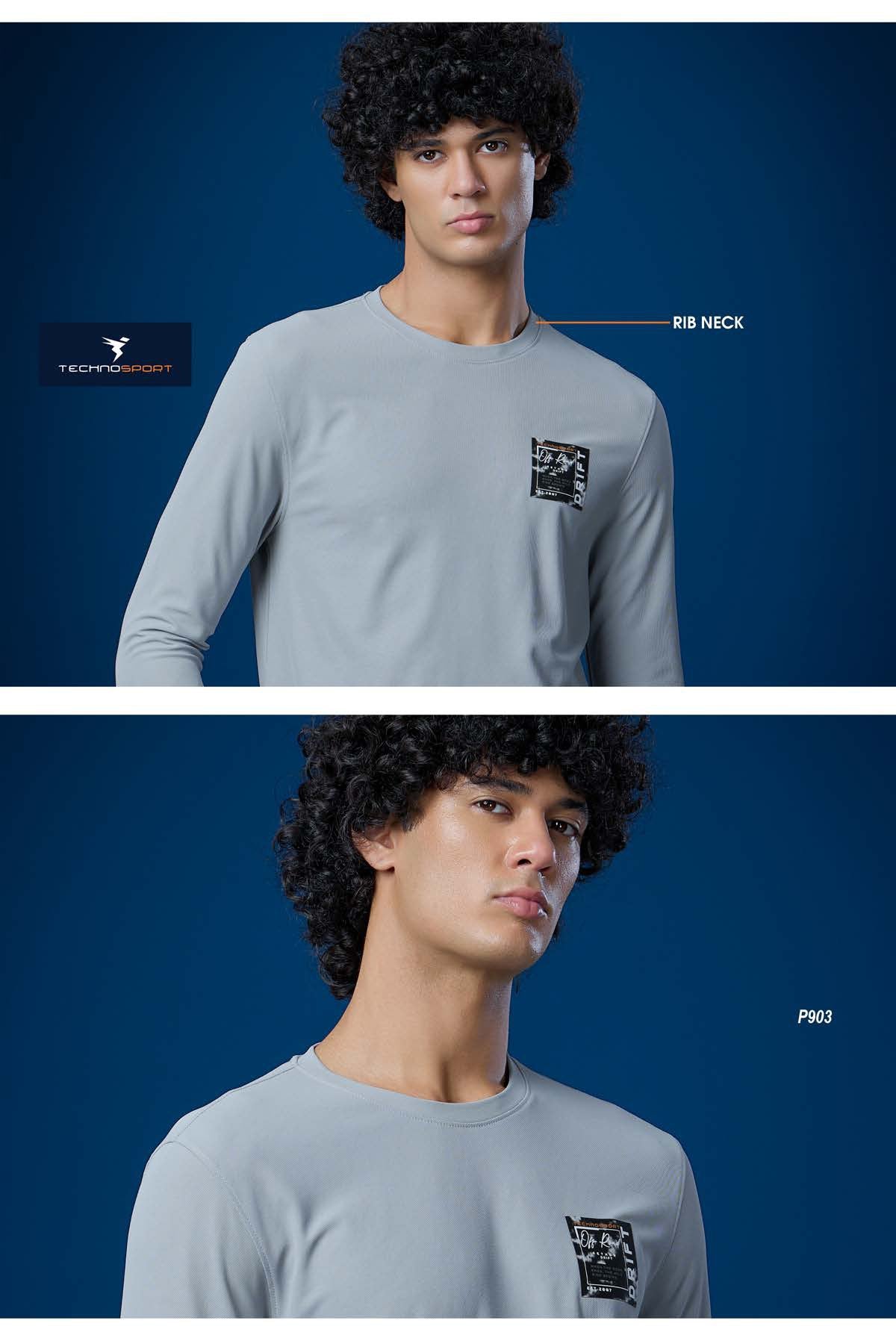 Technosport Solid Pique F/S TShirt - P903 - ASH