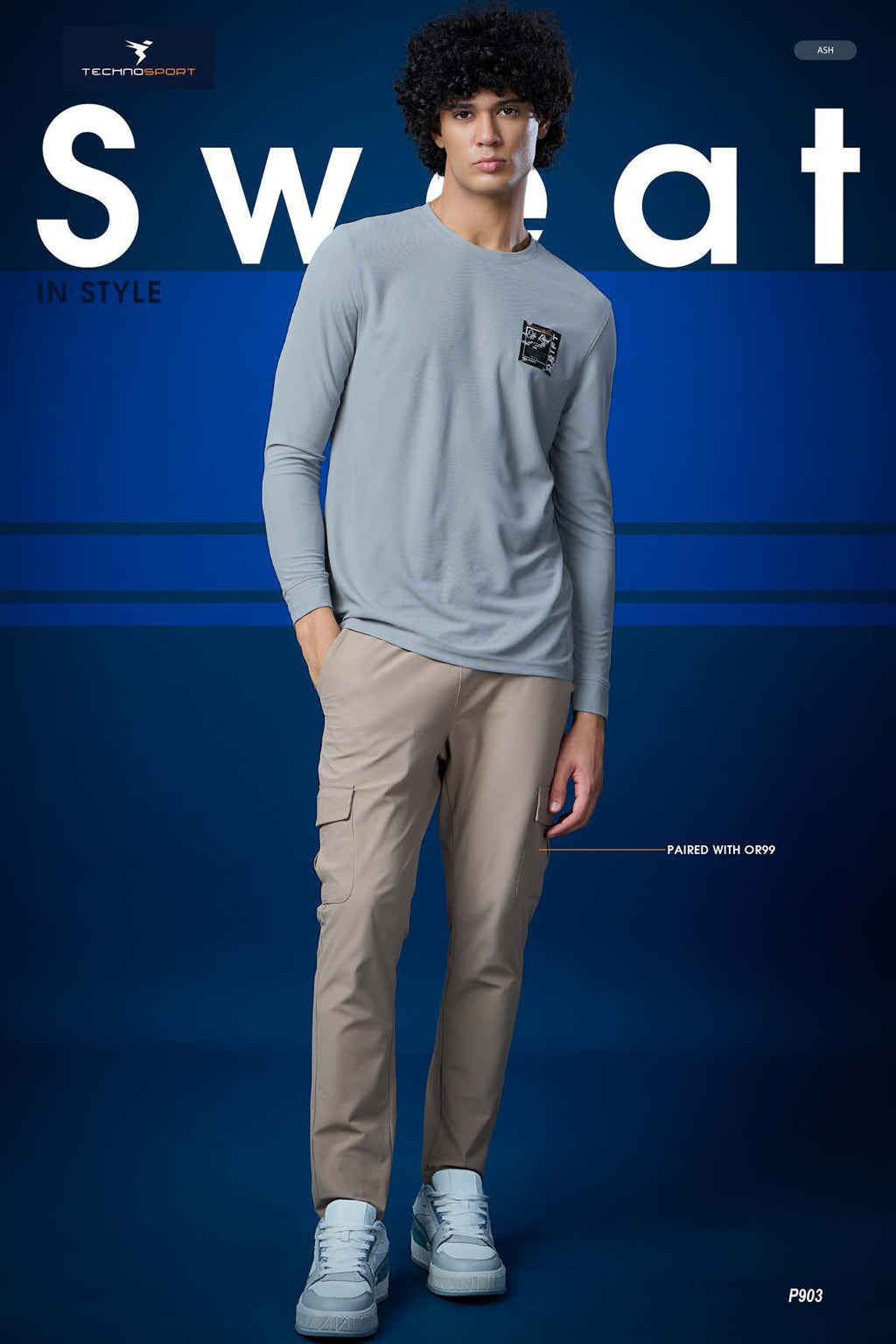 Technosport Solid Pique F/S TShirt - P903 - ASH
