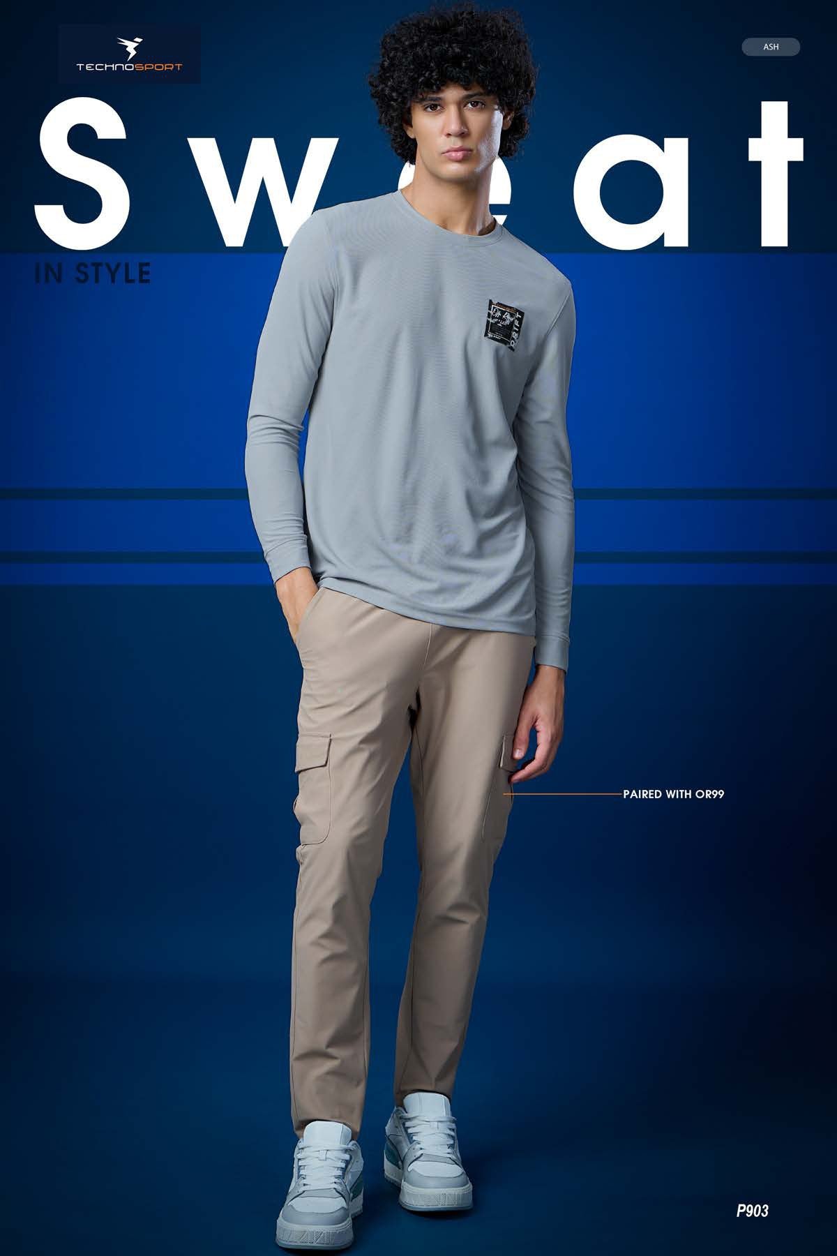Technosport Solid Pique F/S TShirt - P903 - ASH