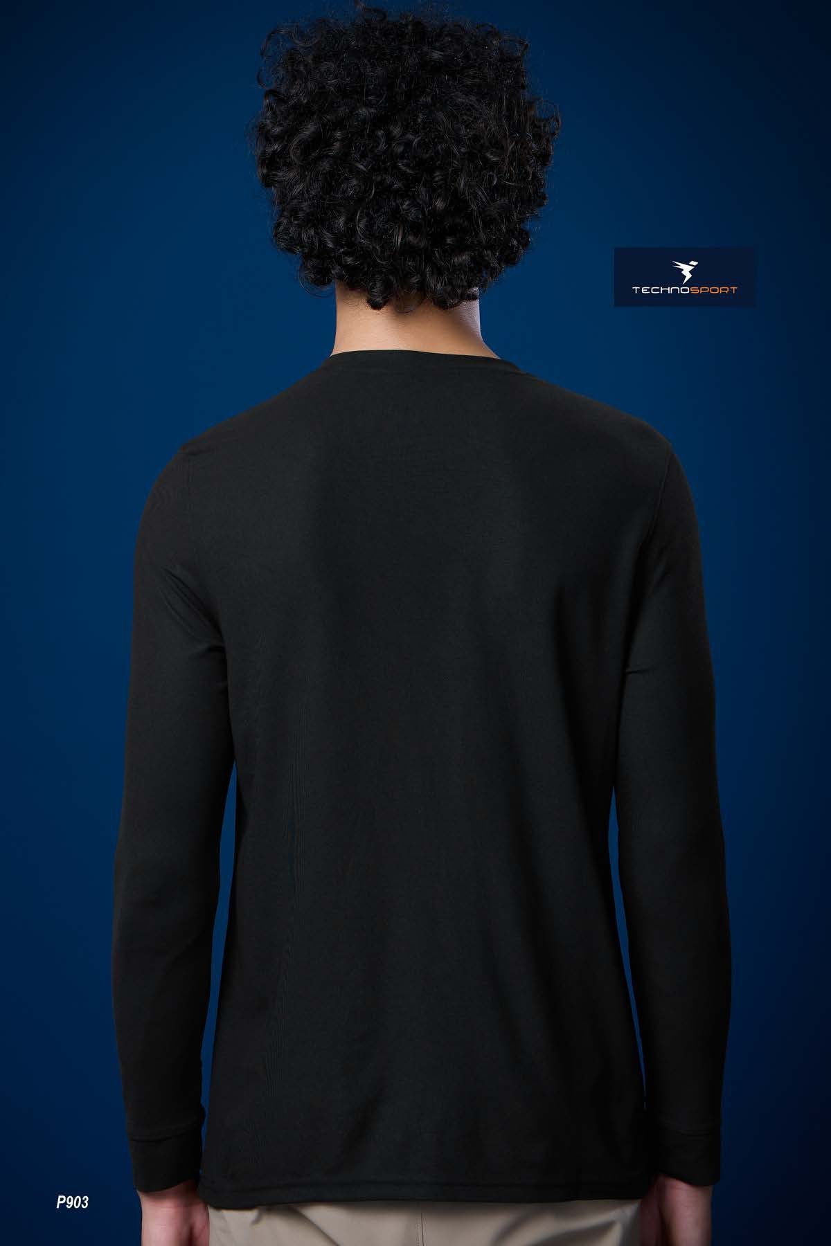 Technosport Solid Pique F/S TShirt - P903 - BLACK