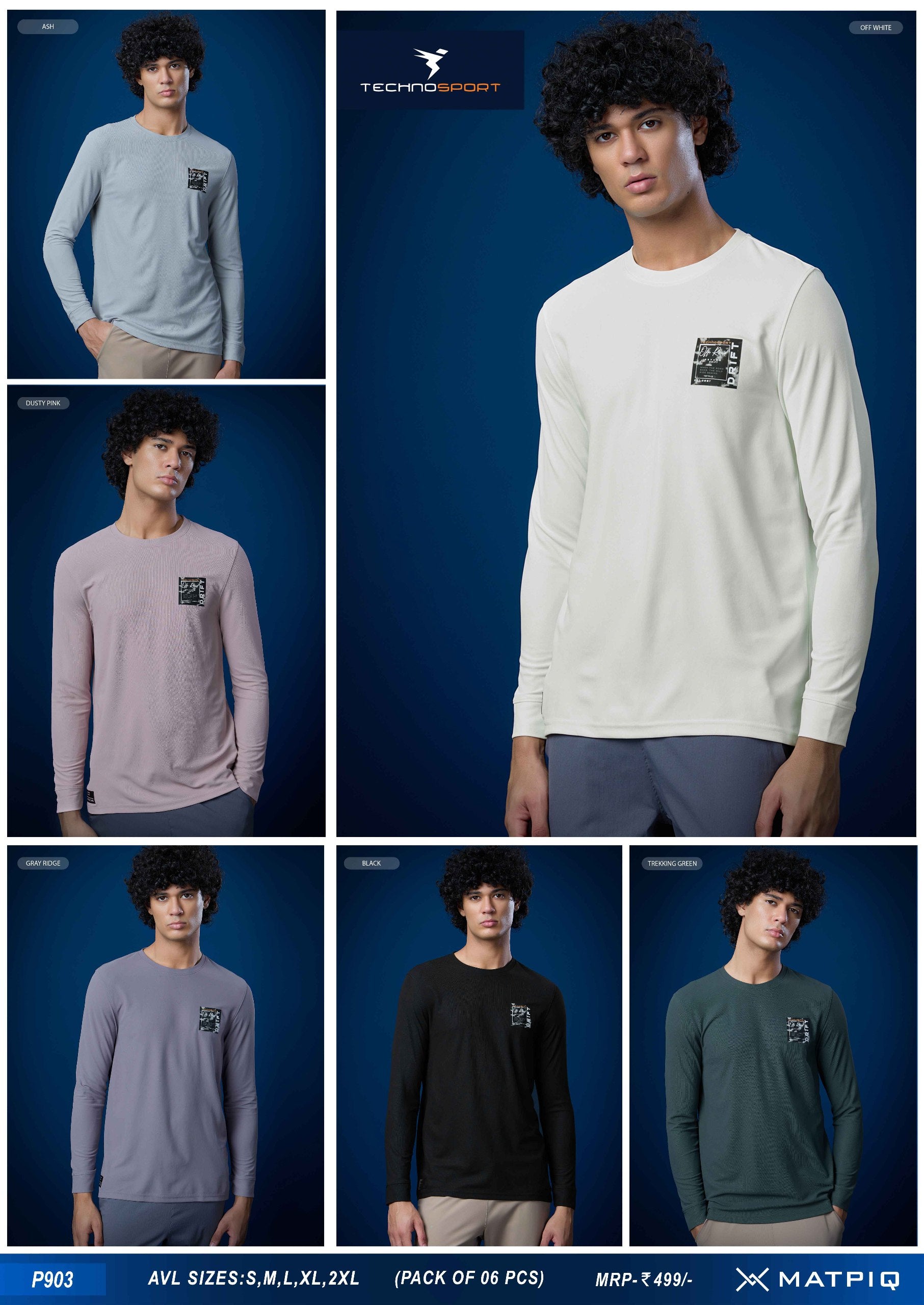 Technosport Solid Pique F/S TShirt - P903 - DUSTY PINK