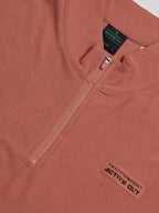 Technosport Mock Neck Self Design Oversized Tshirt (Matpiq) - P910 - CHILLI FLAKES