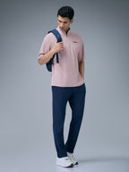 Technosport Mock Neck Self Design Oversized Tshirt (Matpiq) - P910 - DUSTY PINK