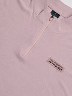 Technosport Mock Neck Self Design Oversized Tshirt (Matpiq) - P910 - DUSTY PINK
