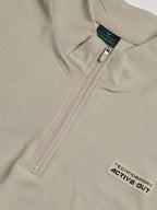 Technosport Mock Neck Self Design Oversized Tshirt (Matpiq) - P910 - OYSTER GRAY