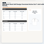Technosport Mock Neck Self Design Oversized Tshirt (Matpiq) - P910 - OYSTER GRAY