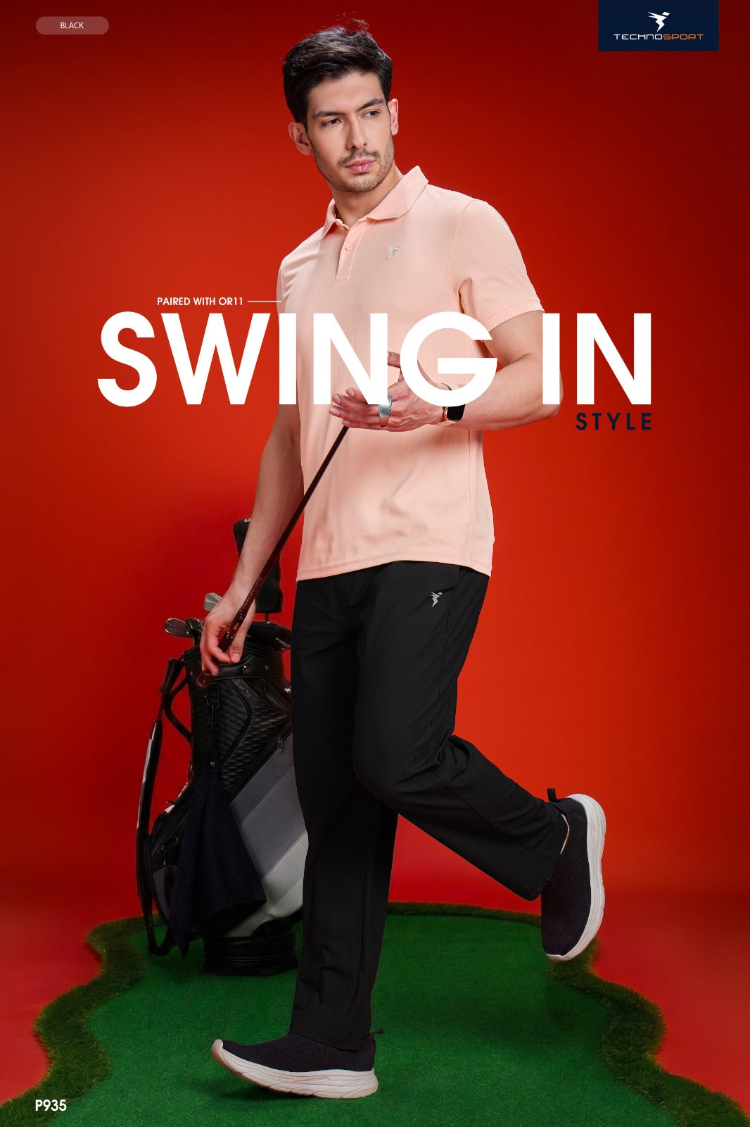 Technosport Regular Fit Trackpant (Dura Cool+) - P935 - BLACK