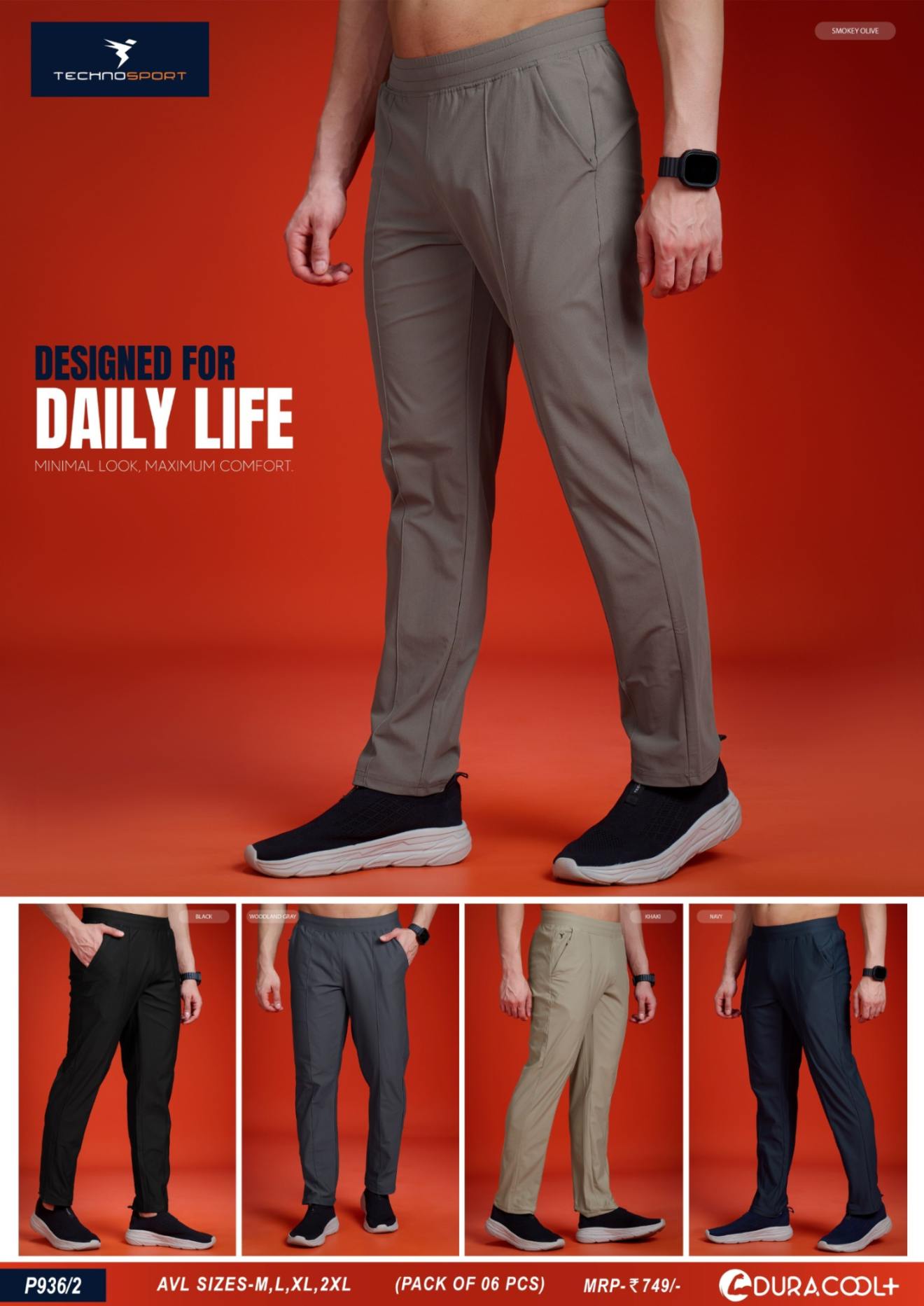 Technosport Trackpant (Duracool) - P936 - NAVY B