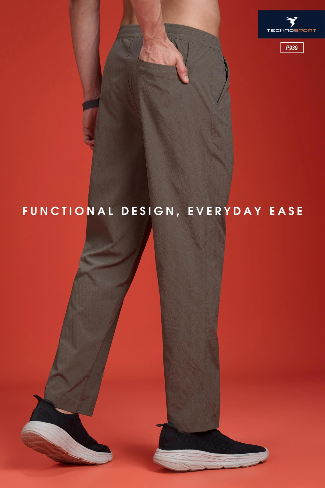 Technosport Comfort Fit Trackpant (Woven) - P939 - SMOKEY OLIVE