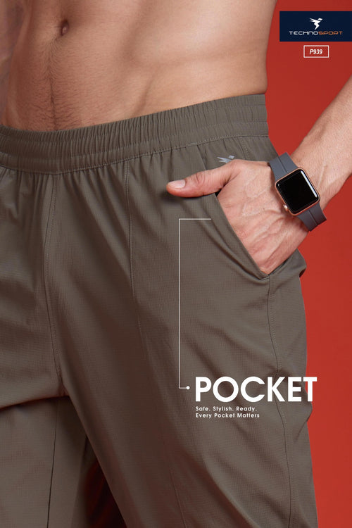 Technosport Comfort Fit Trackpant (Woven) - P939 - SMOKEY OLIVE