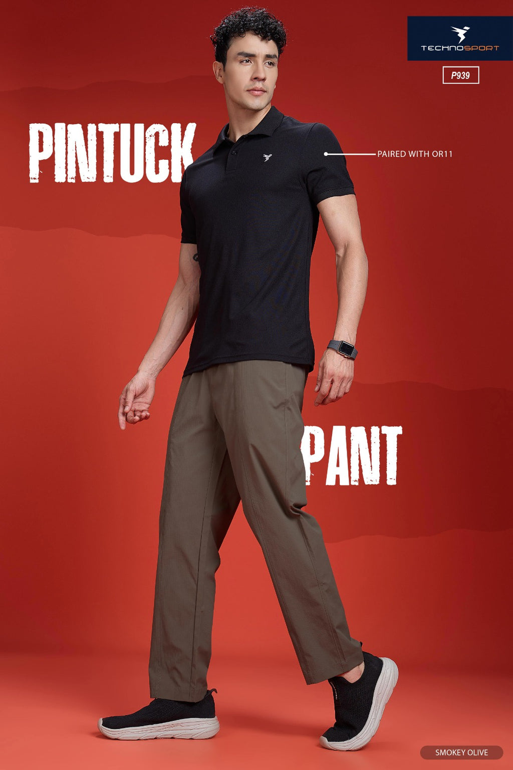 Technosport Comfort Fit Trackpant (Woven) - P939 - SMOKEY OLIVE