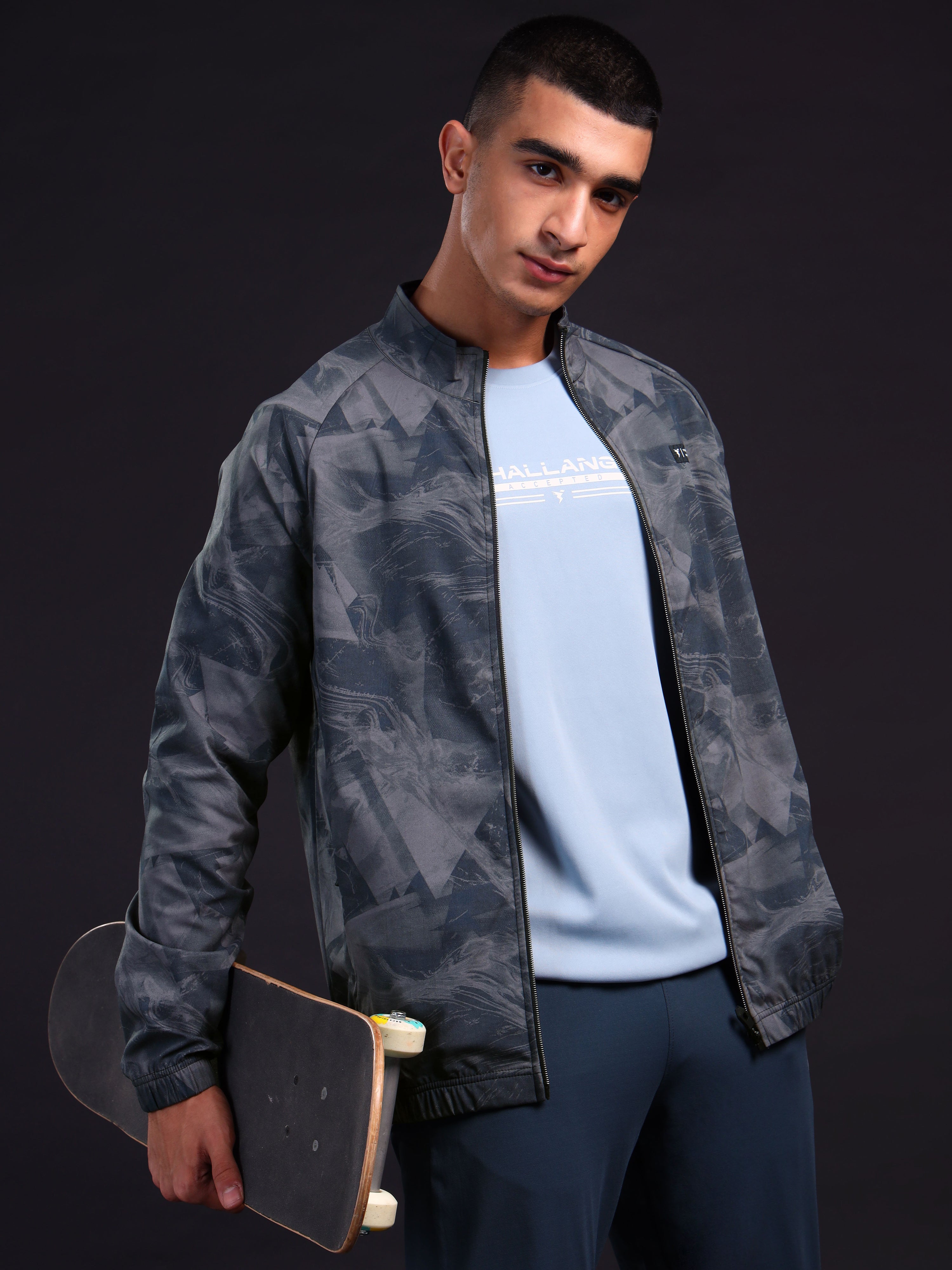Technosport Printed Jacket (TS Flexi) - PM92 - BLACK STROKE