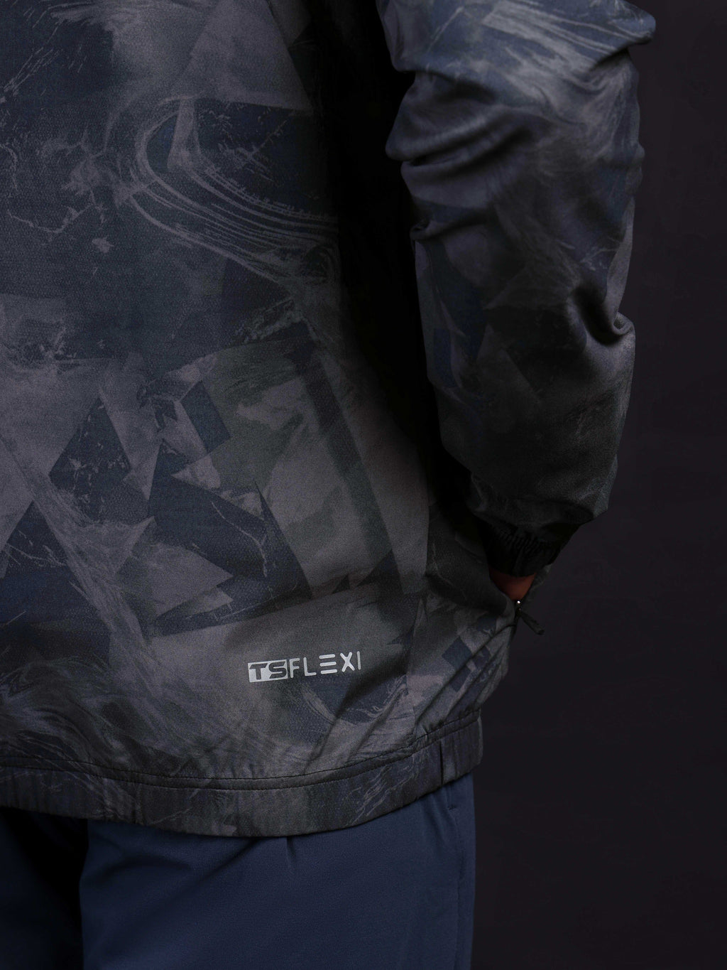 Technosport Printed Jacket (TS Flexi) - PM92 - BLACK STROKE