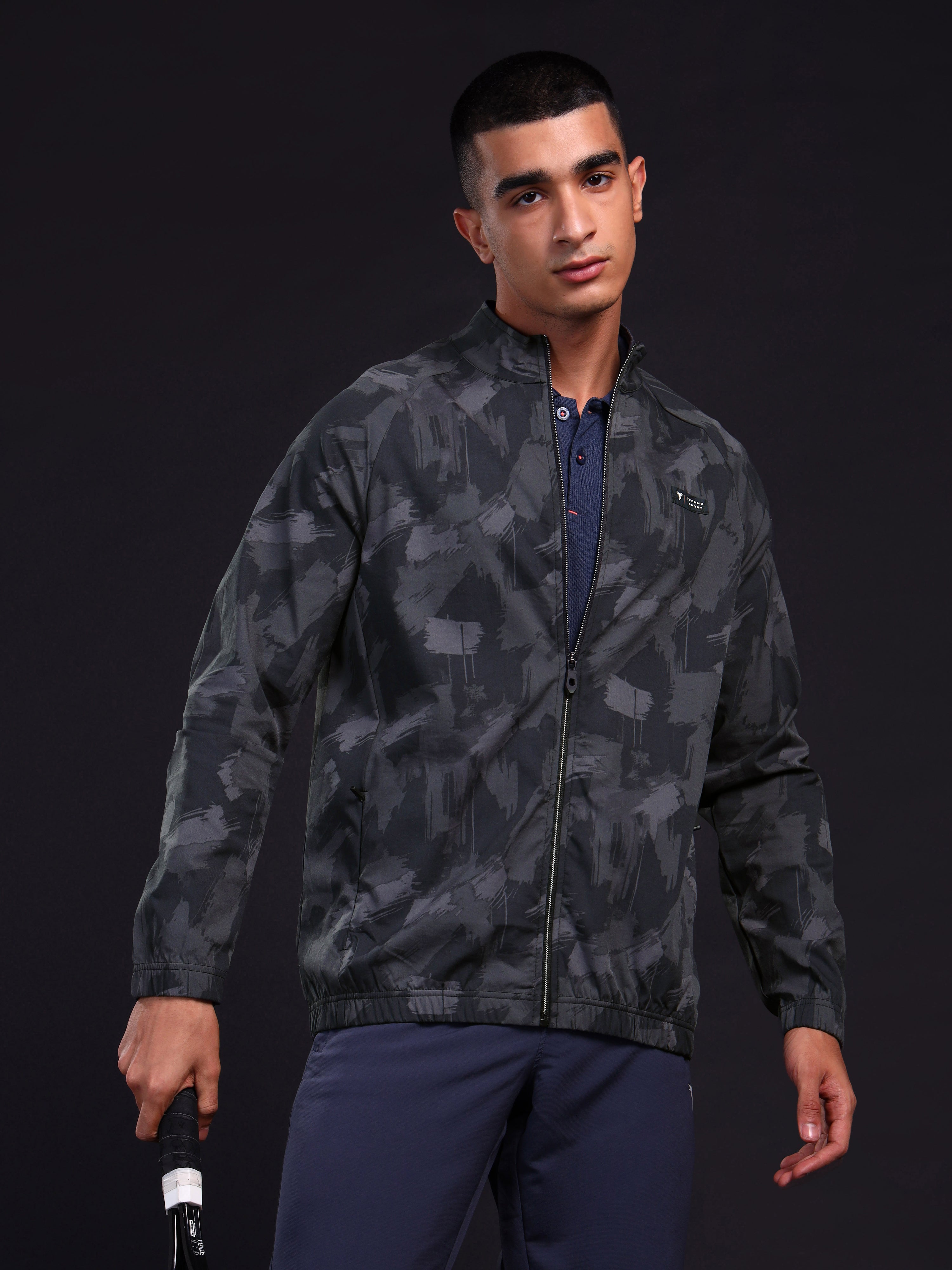 Technosport Printed Jacket (TS Flexi) - PM92 - BLACK STROM