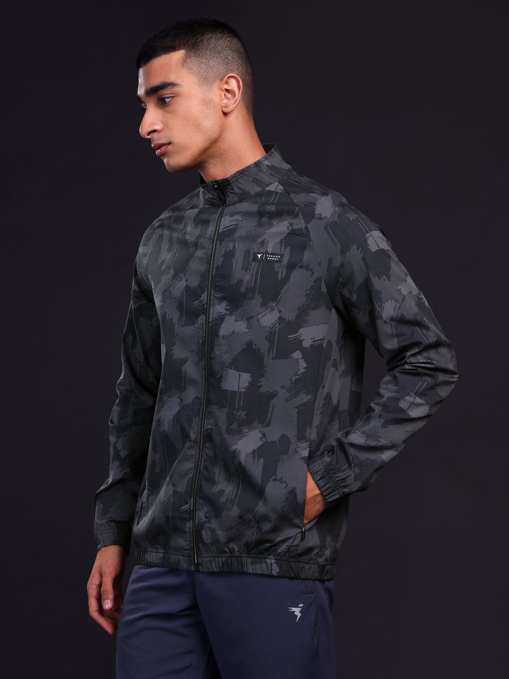 Technosport Printed Jacket (TS Flexi) - PM92 - BLACK STROM