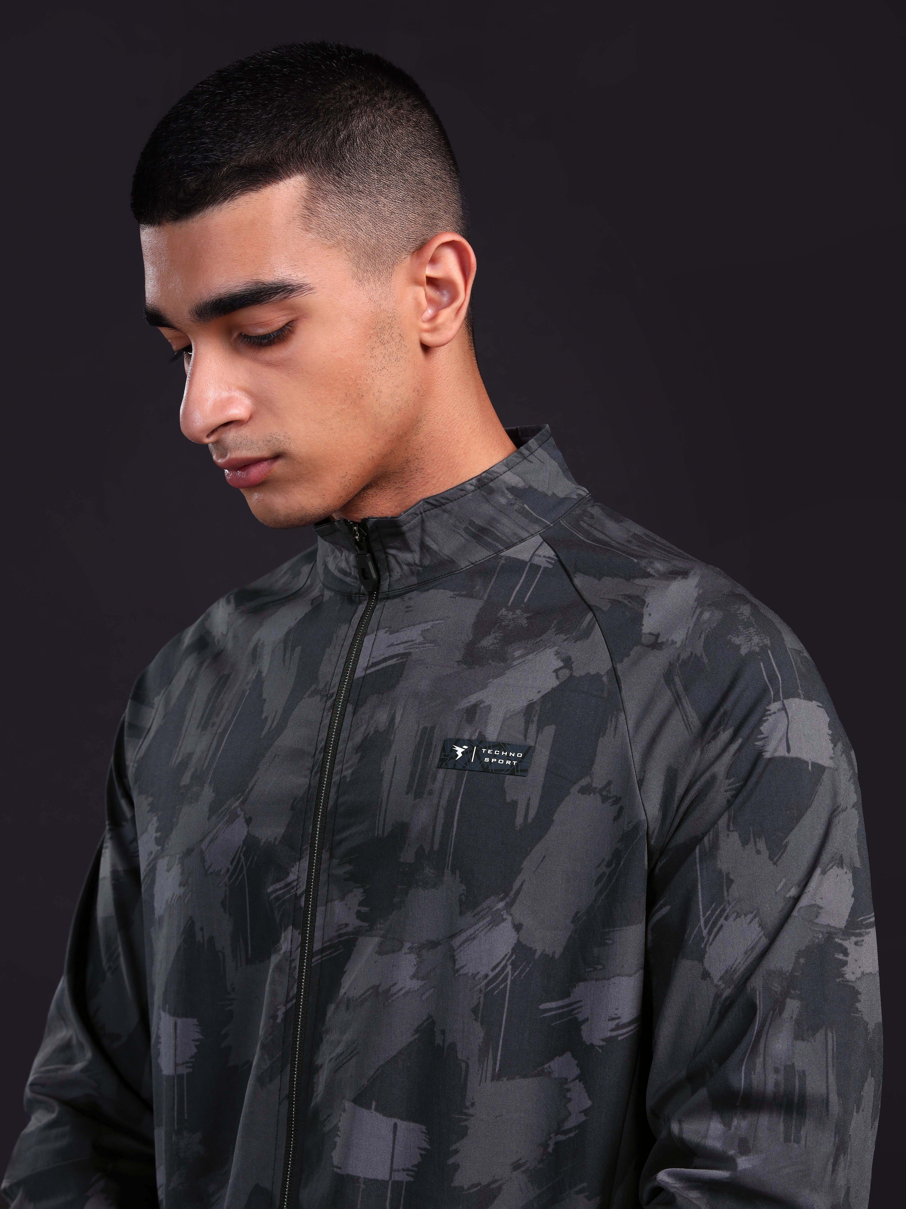 Technosport Printed Jacket (TS Flexi) - PM92 - BLACK STROM