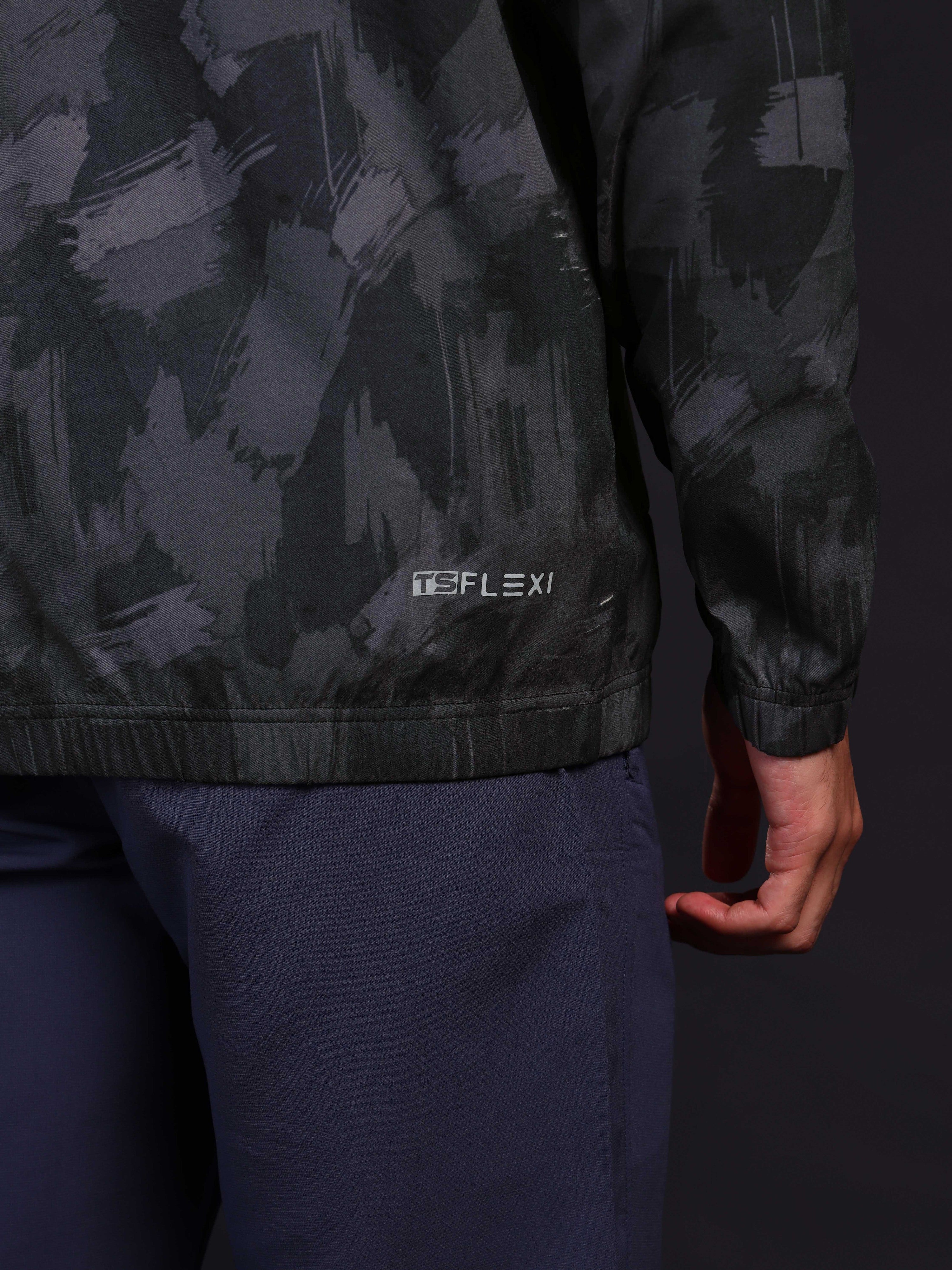 Technosport Printed Jacket (TS Flexi) - PM92 - BLACK STROM