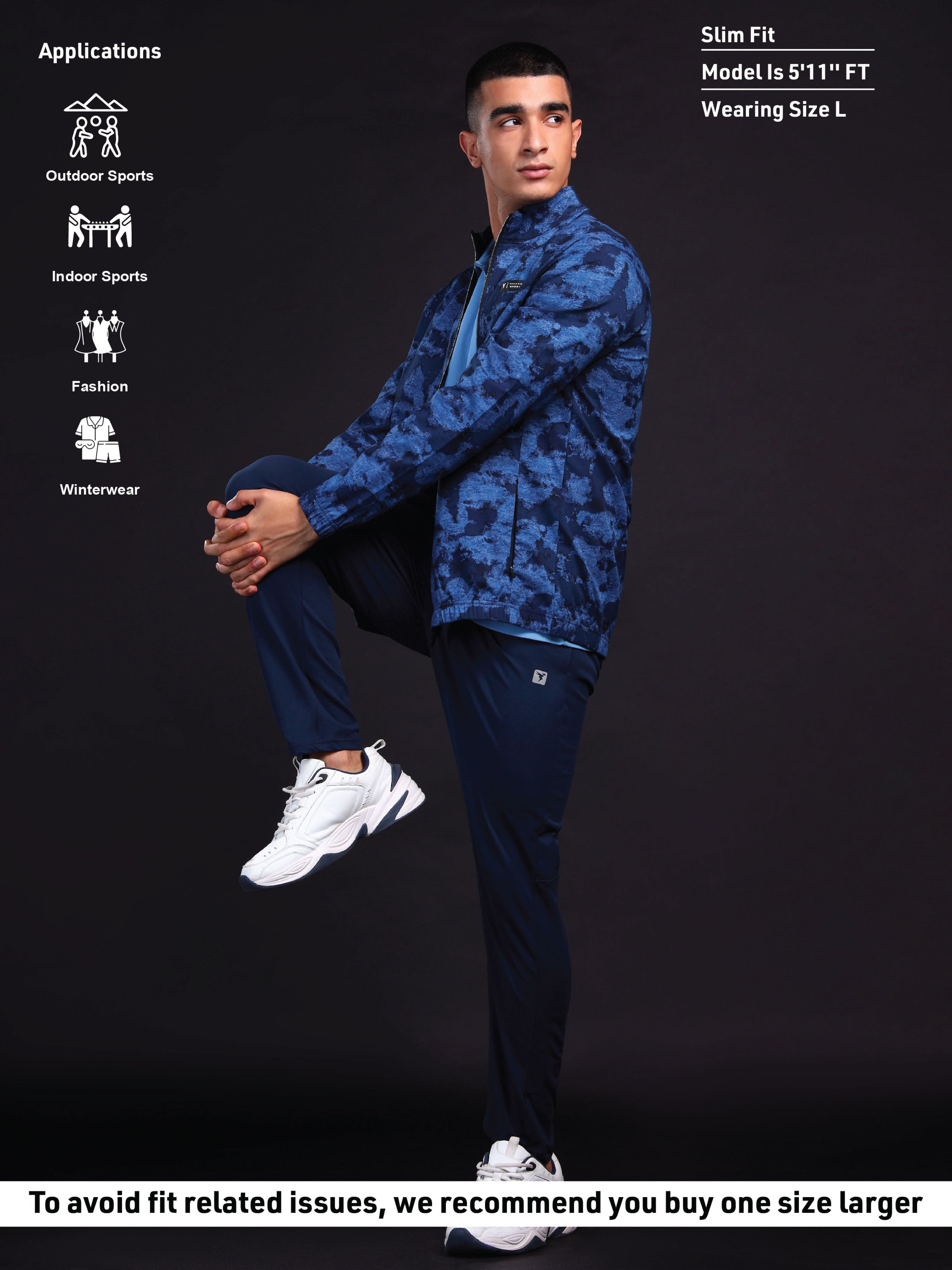 Technosport Printed Jacket (TS Flexi) - PM92 - BLUE CORAL