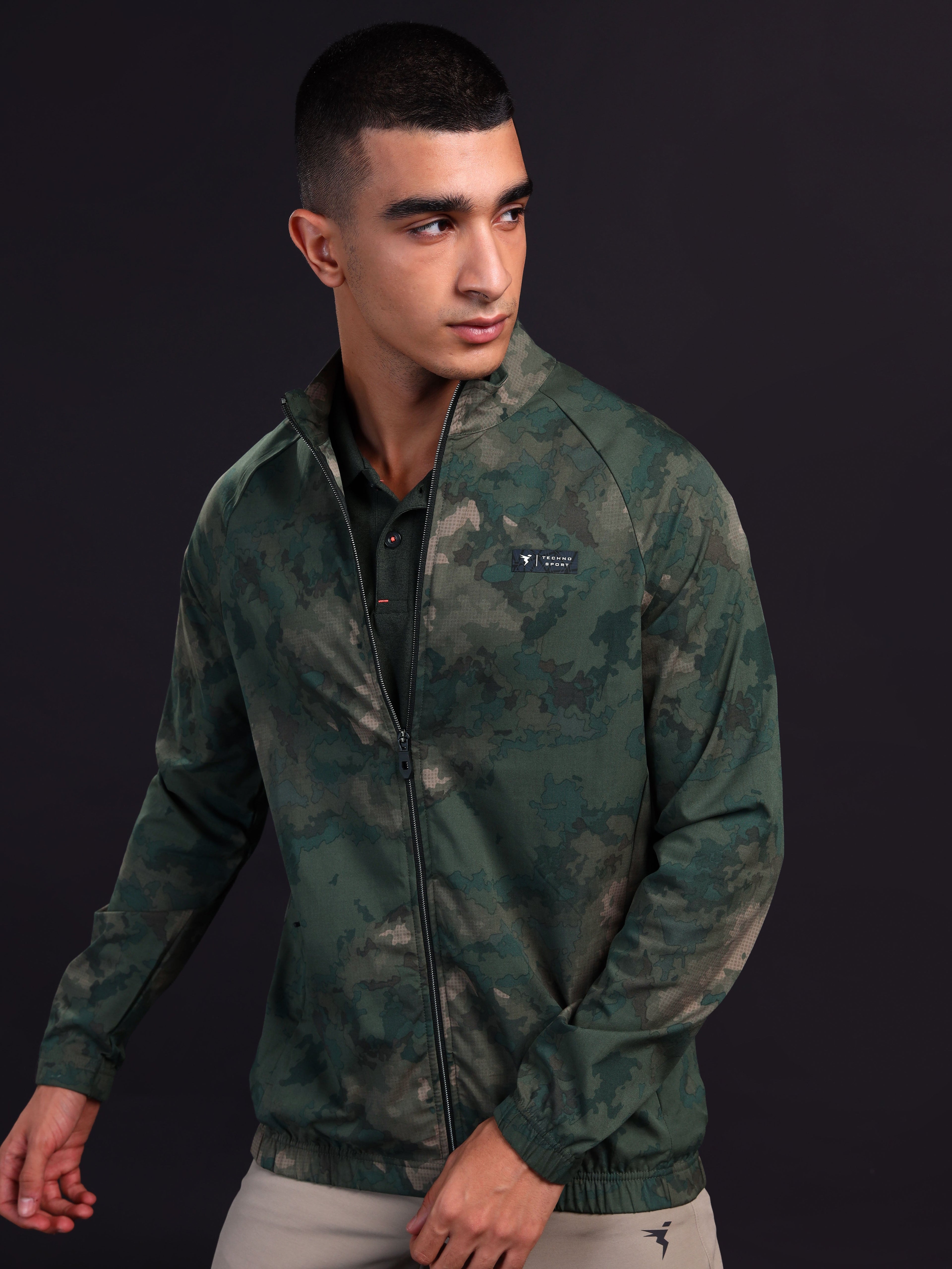 Technosport Printed Jacket (TS Flexi) - PM92 - GREEN BOG