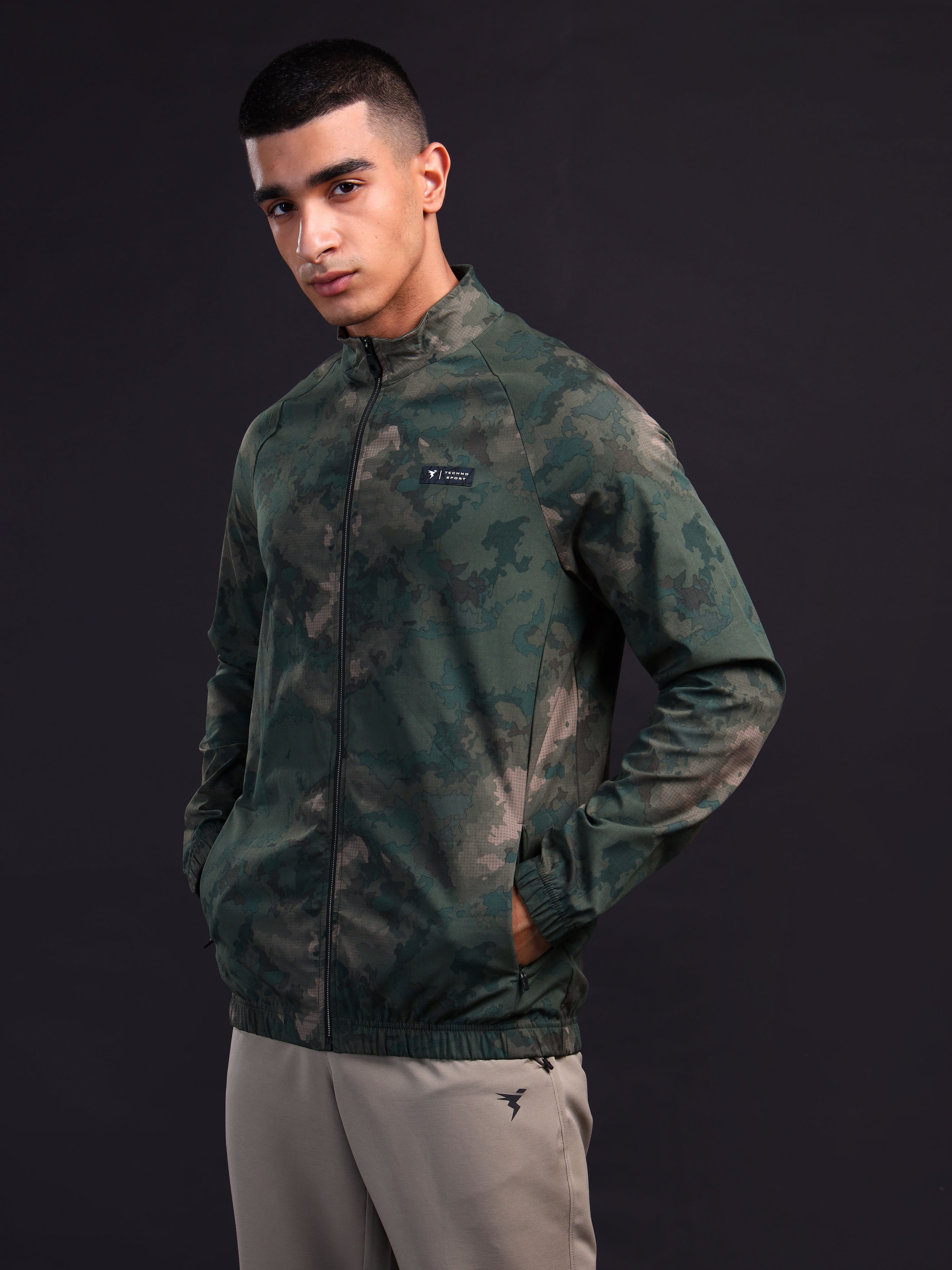 Technosport Printed Jacket (TS Flexi) - PM92 - GREEN BOG