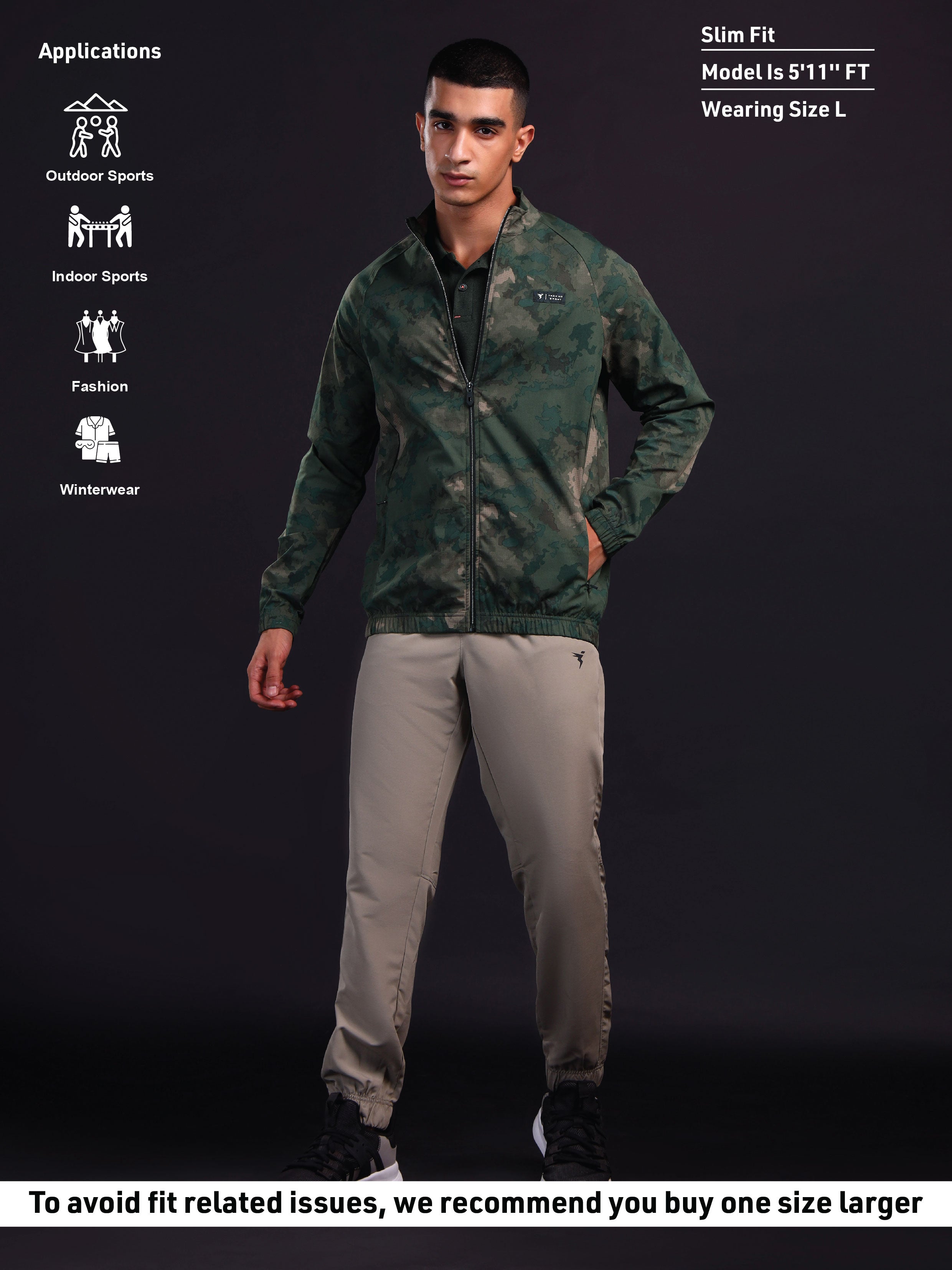 Technosport Printed Jacket (TS Flexi) - PM92 - GREEN BOG