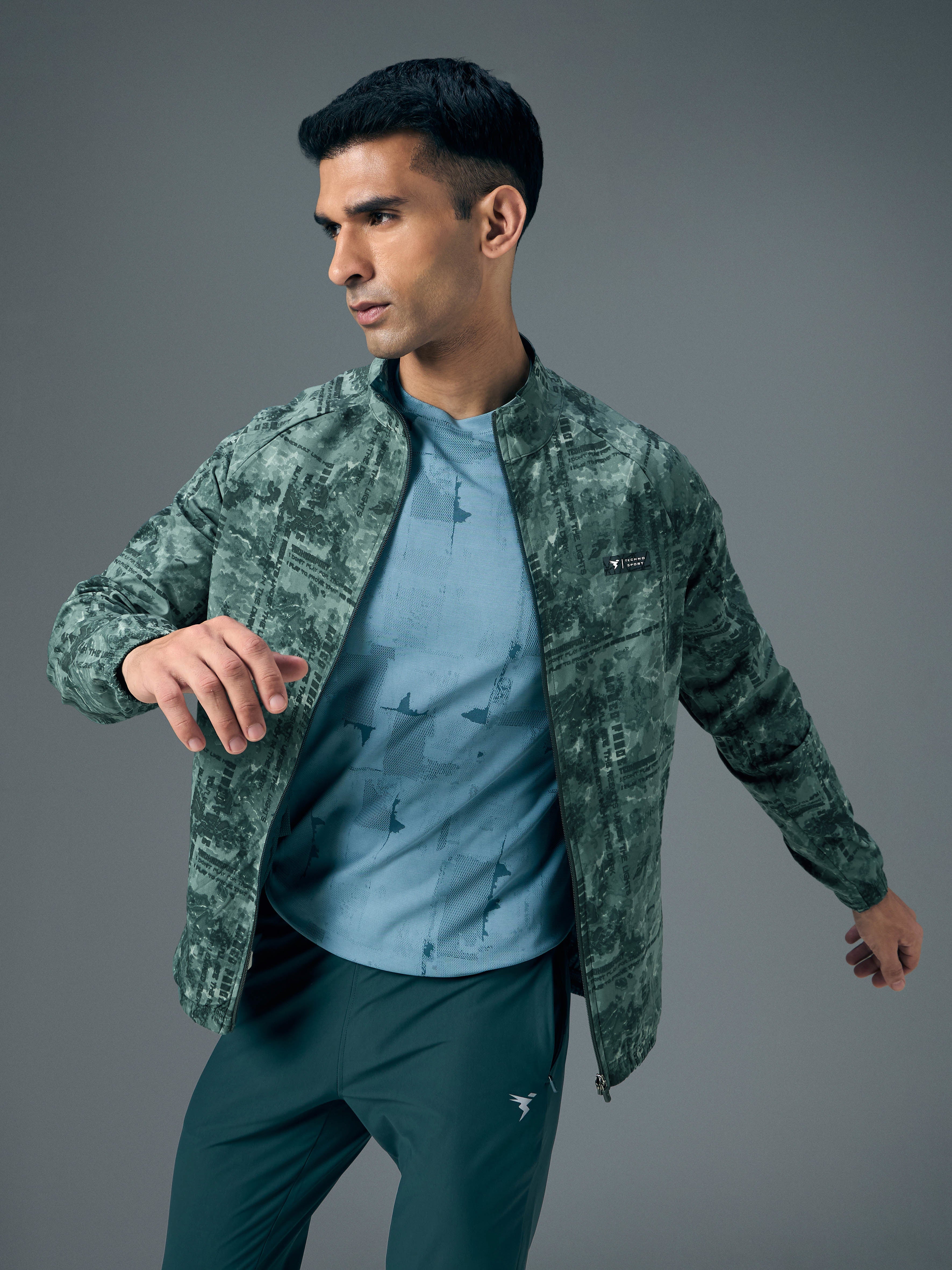 Technosport Printed Jacket (TS Flexi) - PM92 - GREEN PLATOON