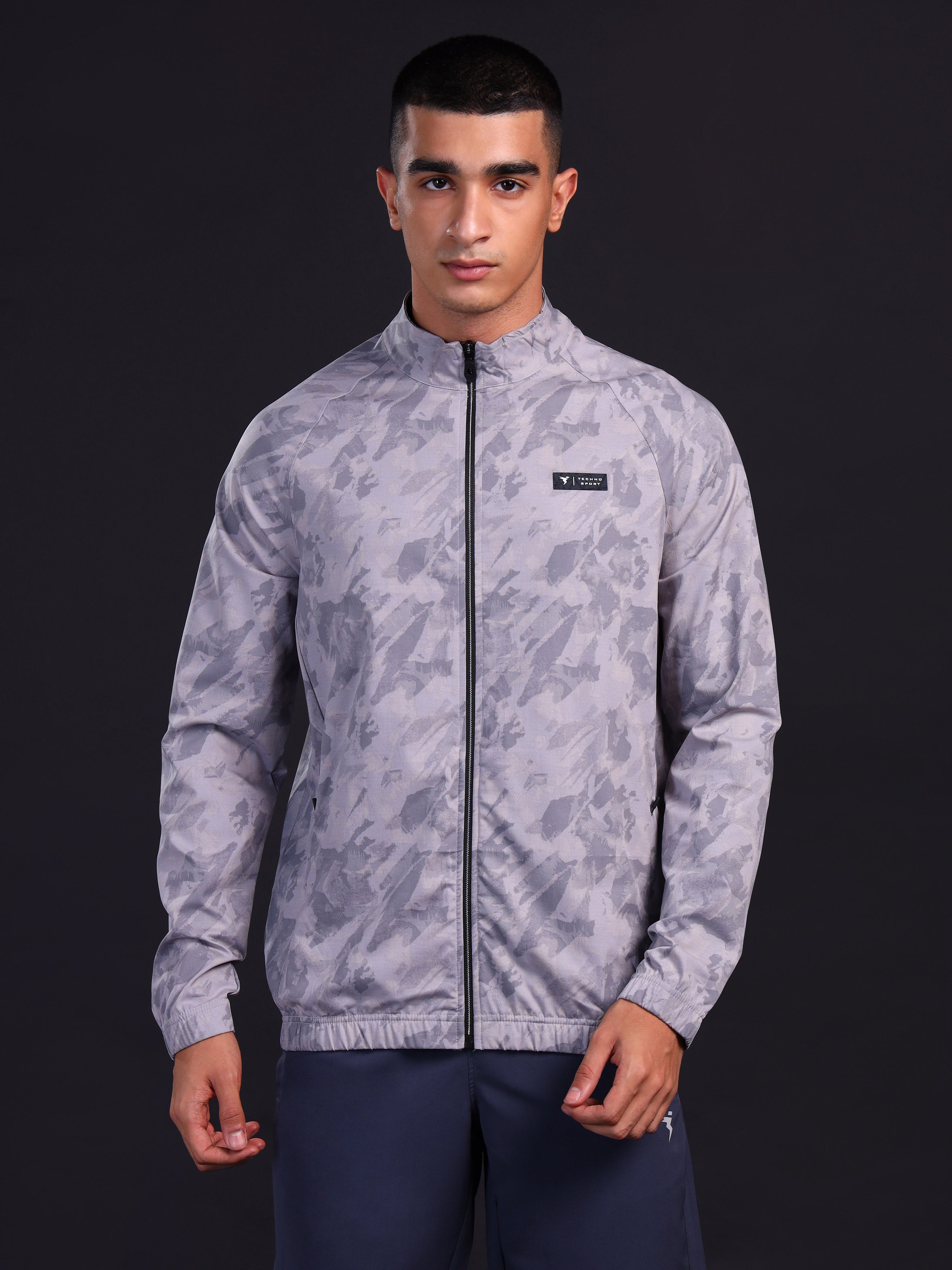Technosport Printed Jacket (TS Flexi) - PM92 - GREY MARBLE