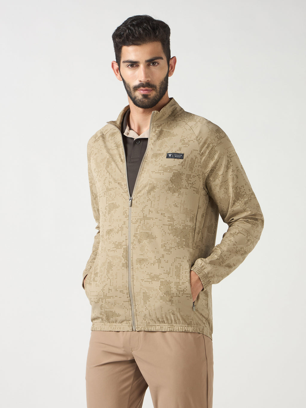 Technosport Printed Jacket (TS Flexi) - PM92 - KHAKI