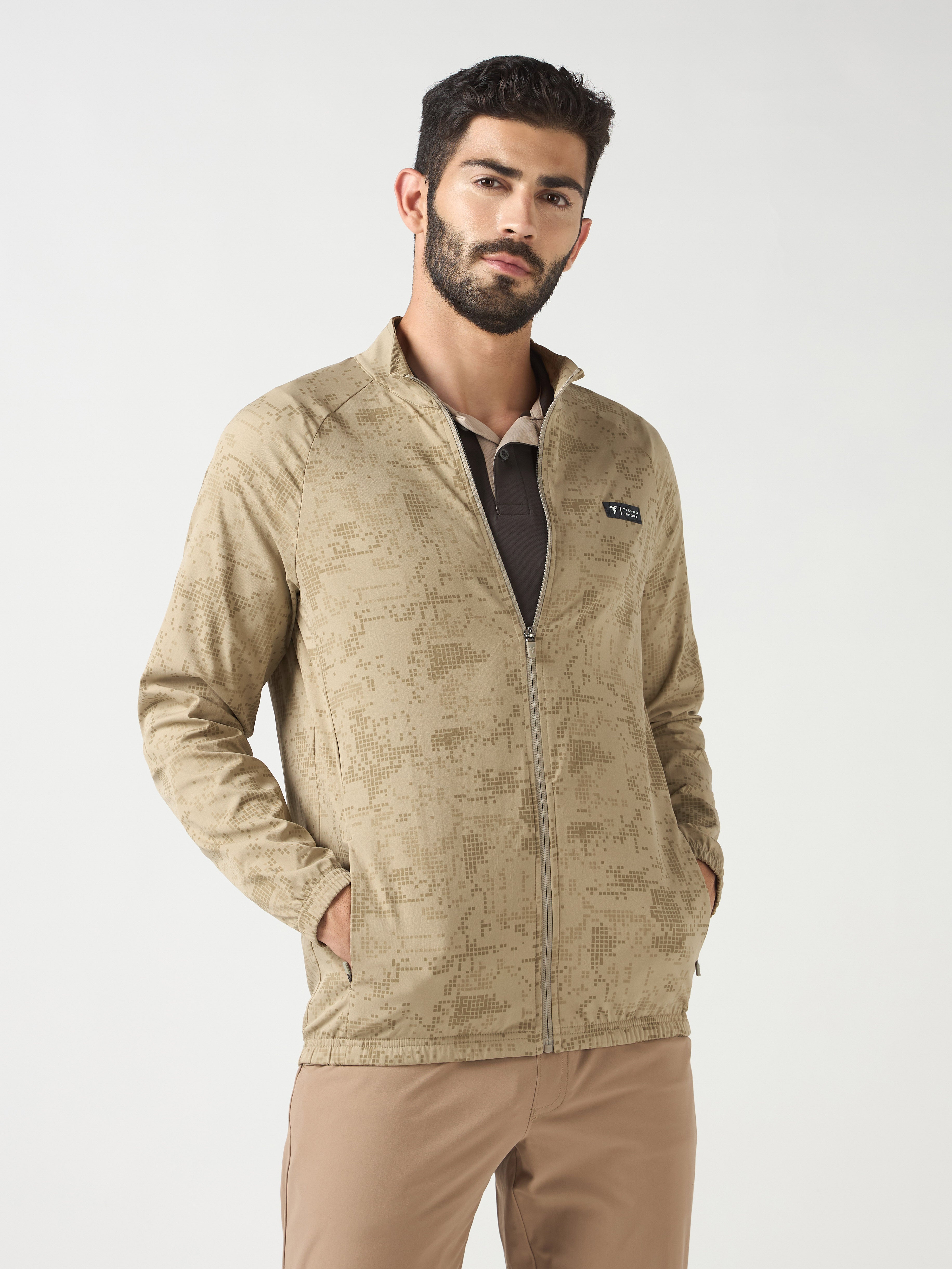 Technosport Printed Jacket (TS Flexi) - PM92 - KHAKI