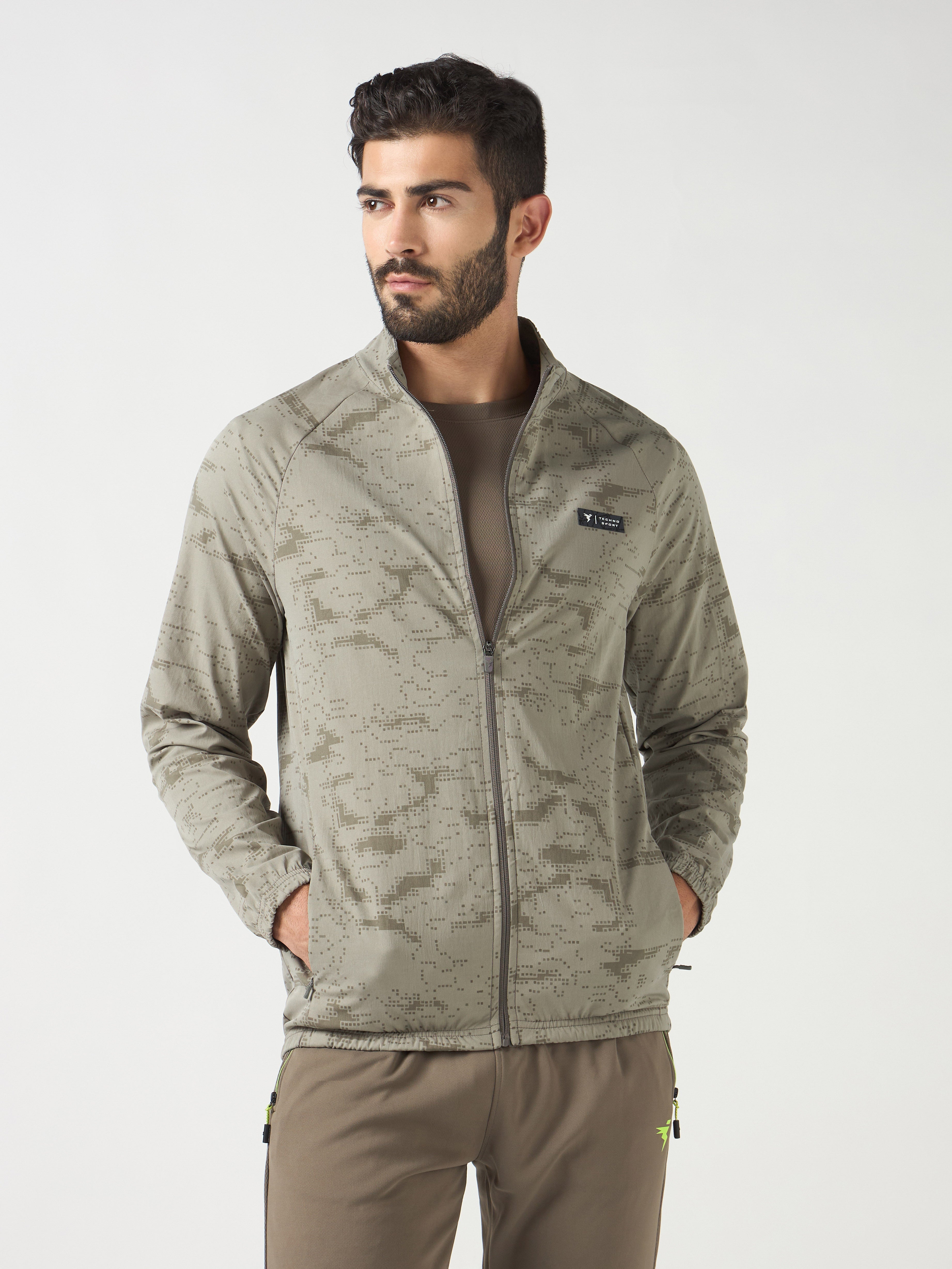 Technosport Printed Jacket (TS Flexi) - PM92 - SMOKEY OLIVE