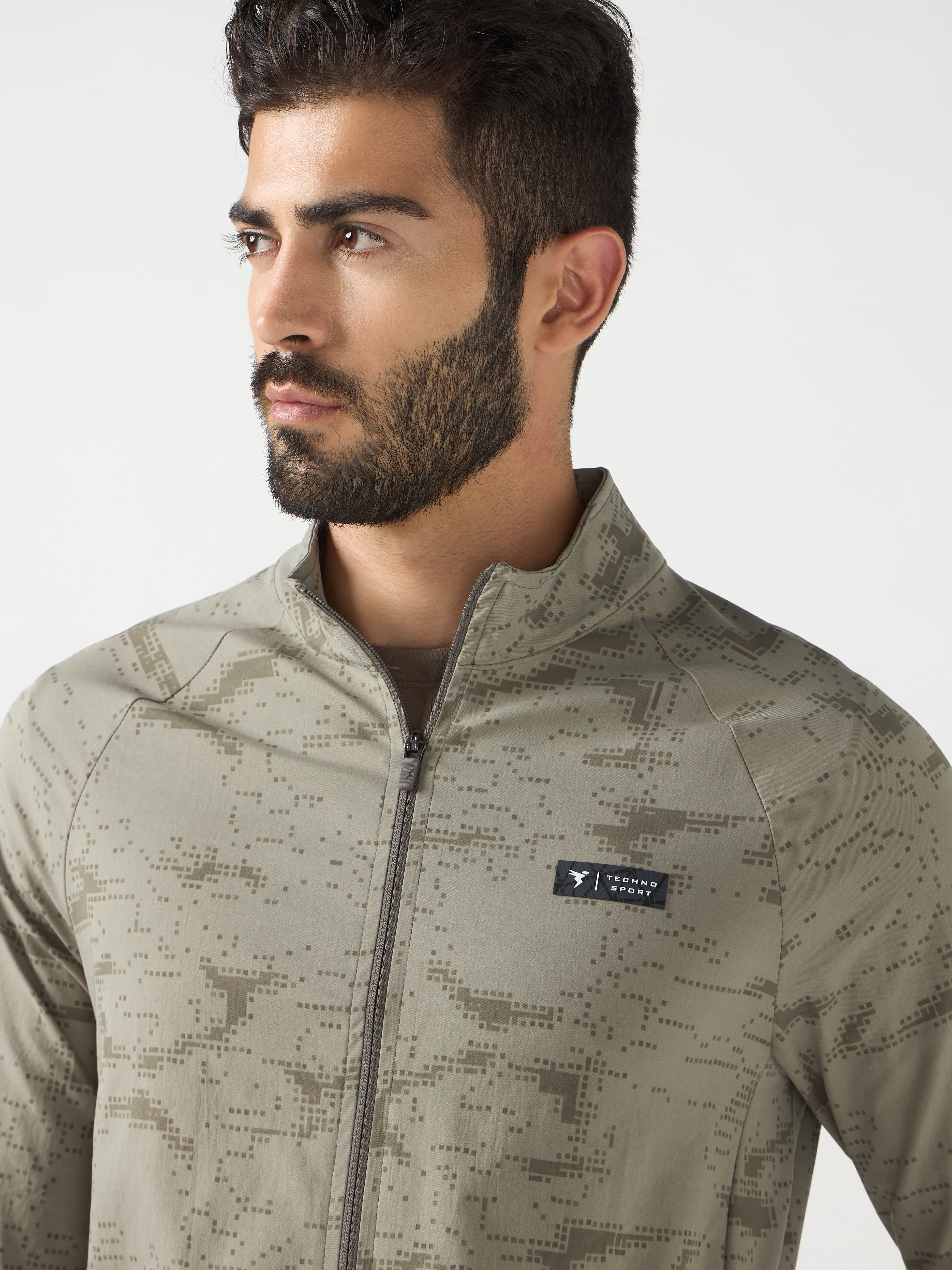 Technosport Printed Jacket (TS Flexi) - PM92 - SMOKEY OLIVE