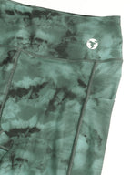 Technosport Women Printed Tights (Elasto Plus) - W155 - GREENY RADIANT RIPPLE