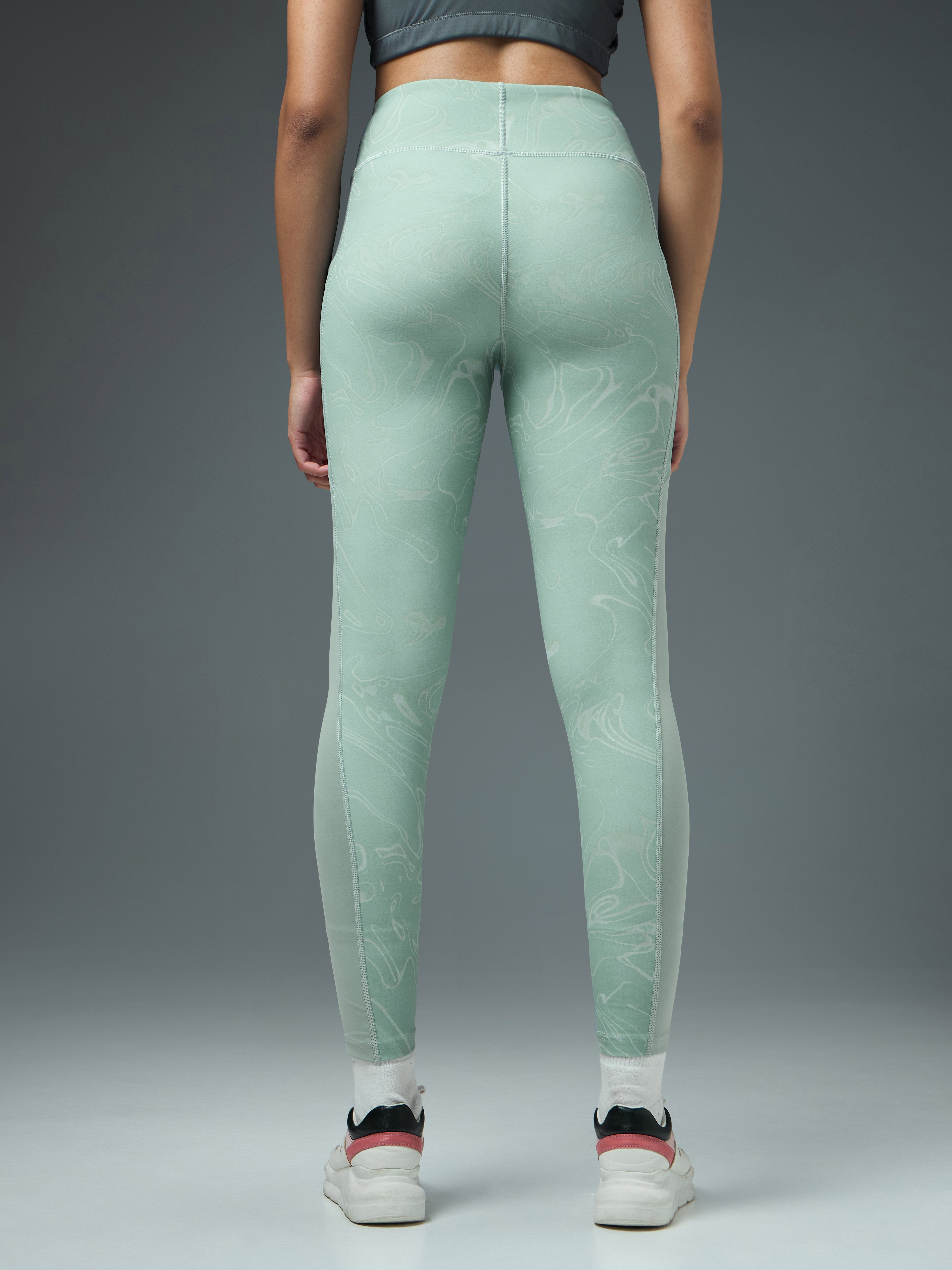 Technosport Women Printed Tights (Elasto Plus) - W155 - GREY SWIRL