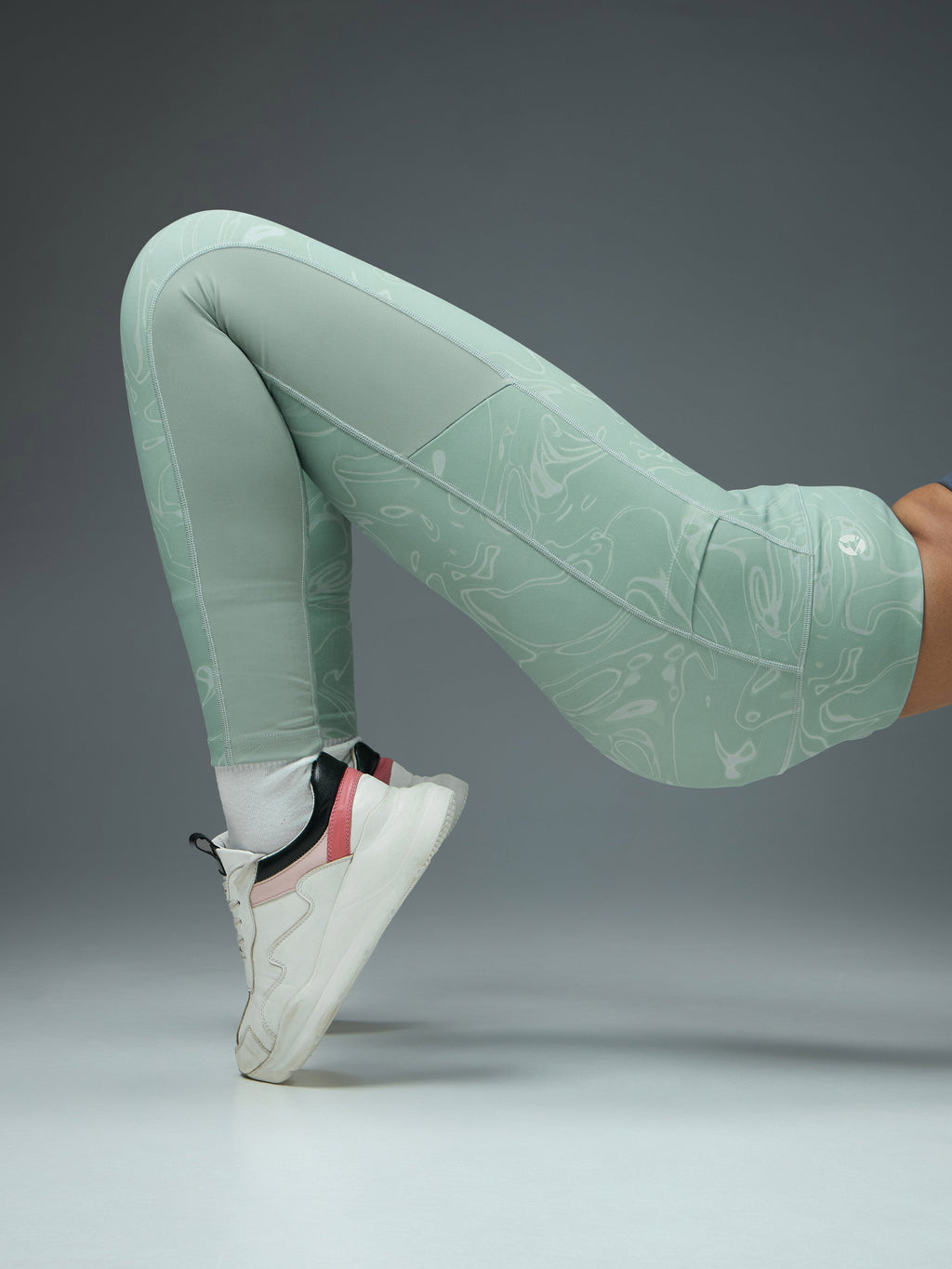 Technosport Women Printed Tights (Elasto Plus) - W155 - GREY SWIRL